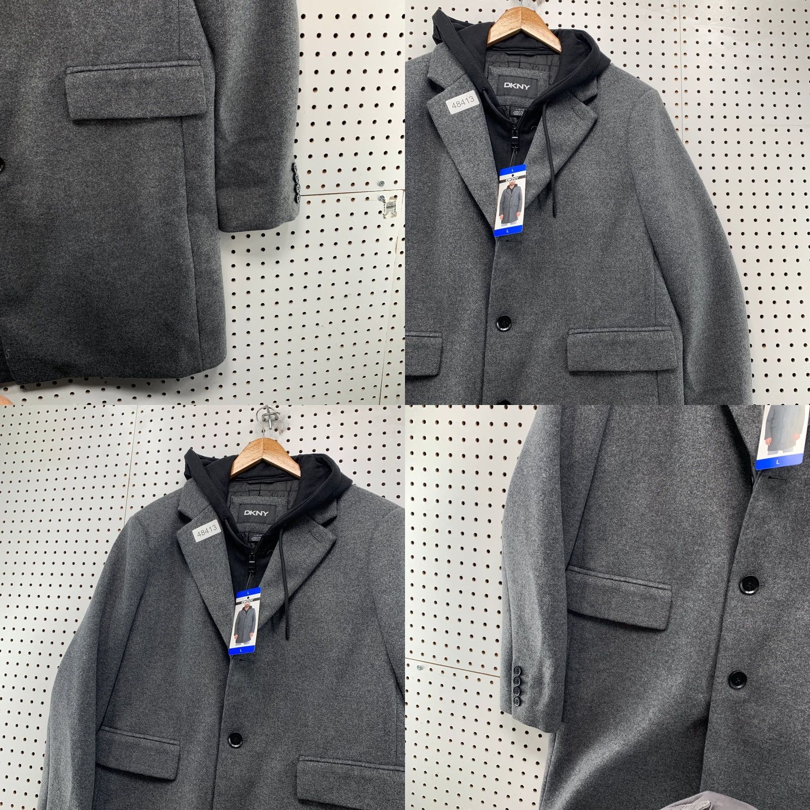DKNY DKNY Coat Mens L Grey Faux Wool Removable Hooded Liner NWT Coat Mens L Grey Faux Wool Hooded Liner NWT Size US L / EU 52-54 / 3 - 9 Thumbnail