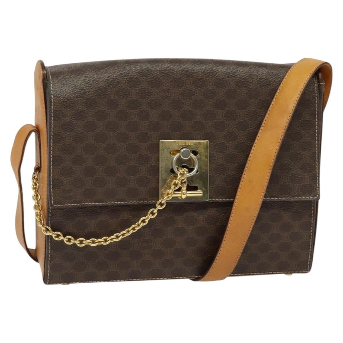 Celine CELINE Macadam Canvas Shoulder Bag Pvc Leather Brown Gold Size ONE SIZE - 1 Thumbnail