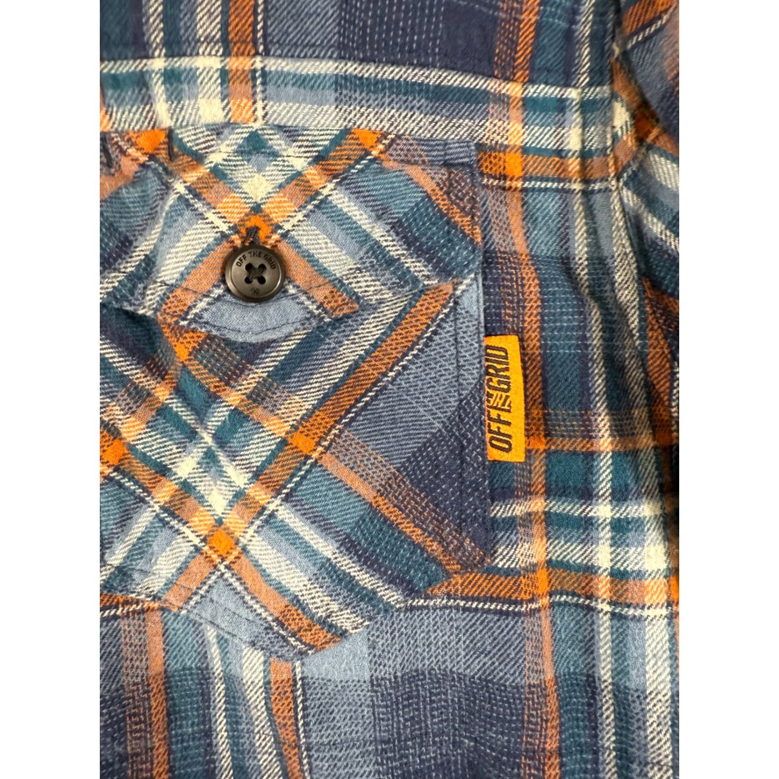 Vintage Off The Grid Shirt Mens L Blue Plaid Flannel Button-Up Destroyer Motor Driven Size US L / EU 52-54 / 3 - 5 Thumbnail