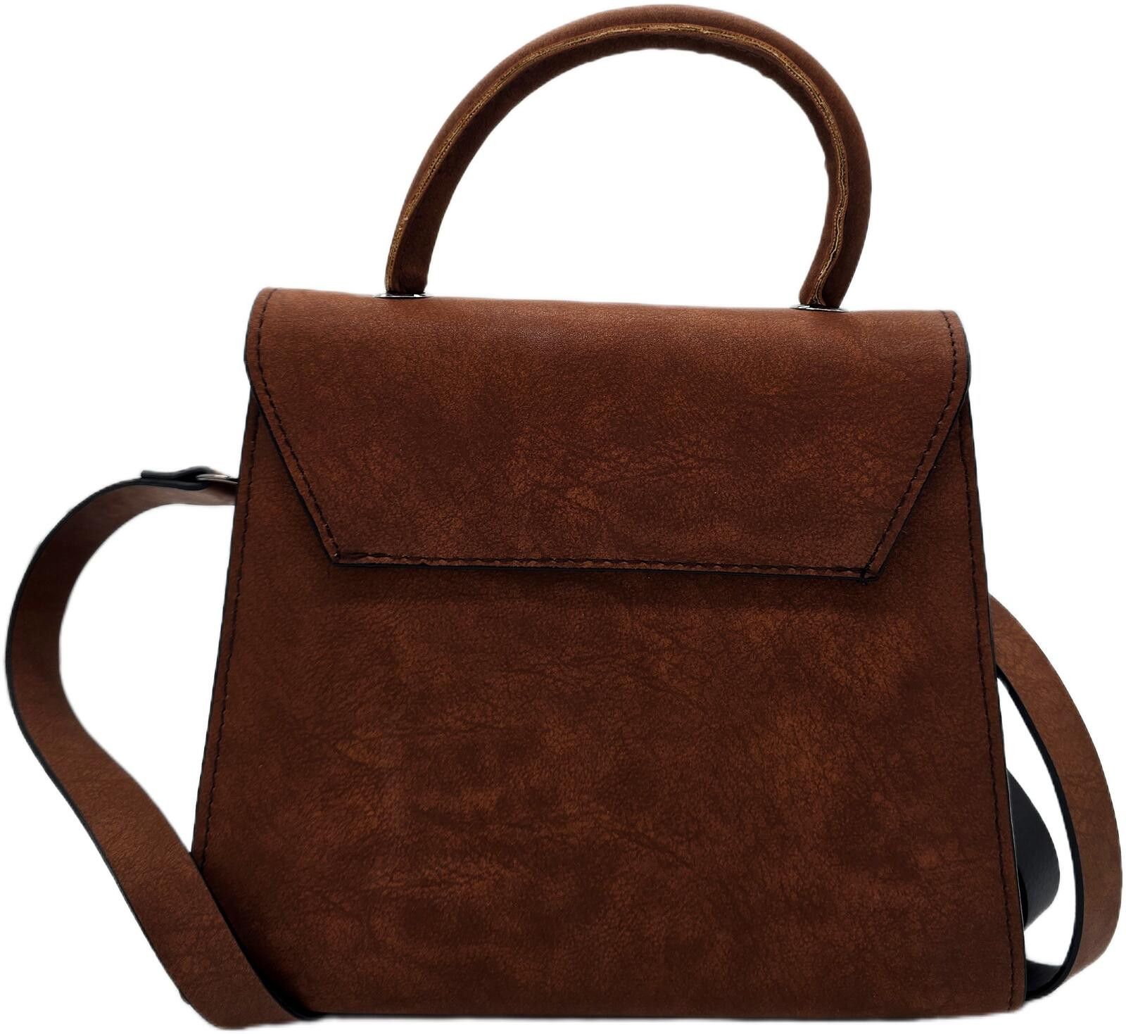 Genetic Manipulation Shinichiro Kuriya Brown Faux Leather Structured Handbag with Top Handle and Fl Size ONE SIZE - 2 Thumbnail