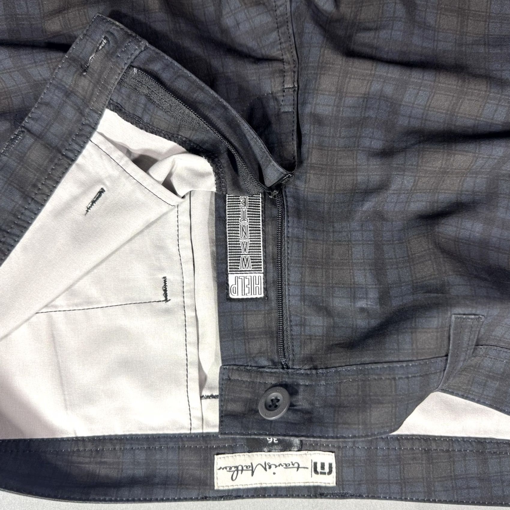 TravisMathew Travis Mathew Shorts Mens 36 Gray Plaid Golf Chino Stretch Performance Casual Regular Front Flat Front Pockets Belt Loops Travel Inseam 11in Size US 36 / EU 52 - 5 Thumbnail
