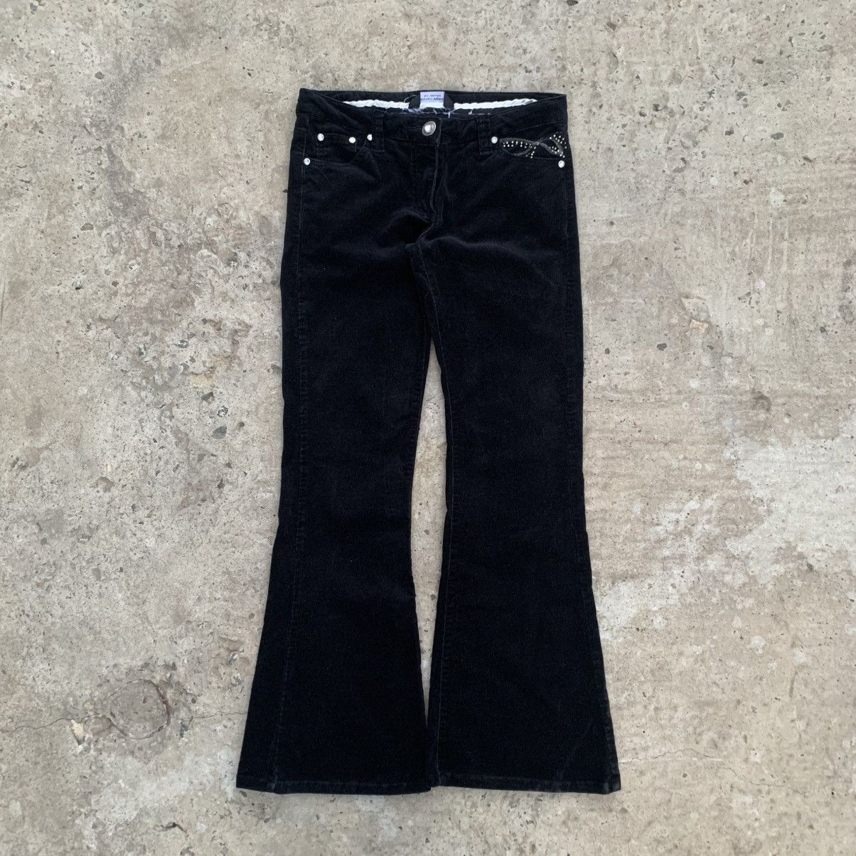 DOROTHEE SCHUMACHER Vintage Crazy Dorothy Perkins Women’s Flared Velvet Jeans Size 25" / US 0 / IT 36 - 1 Thumbnail