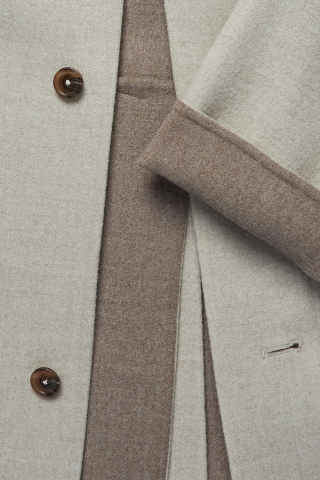 Stoffa ($3400) Cream Split Seam Raglan Wool Coat Size US L / EU 52-54 / 3 - 4 Thumbnail