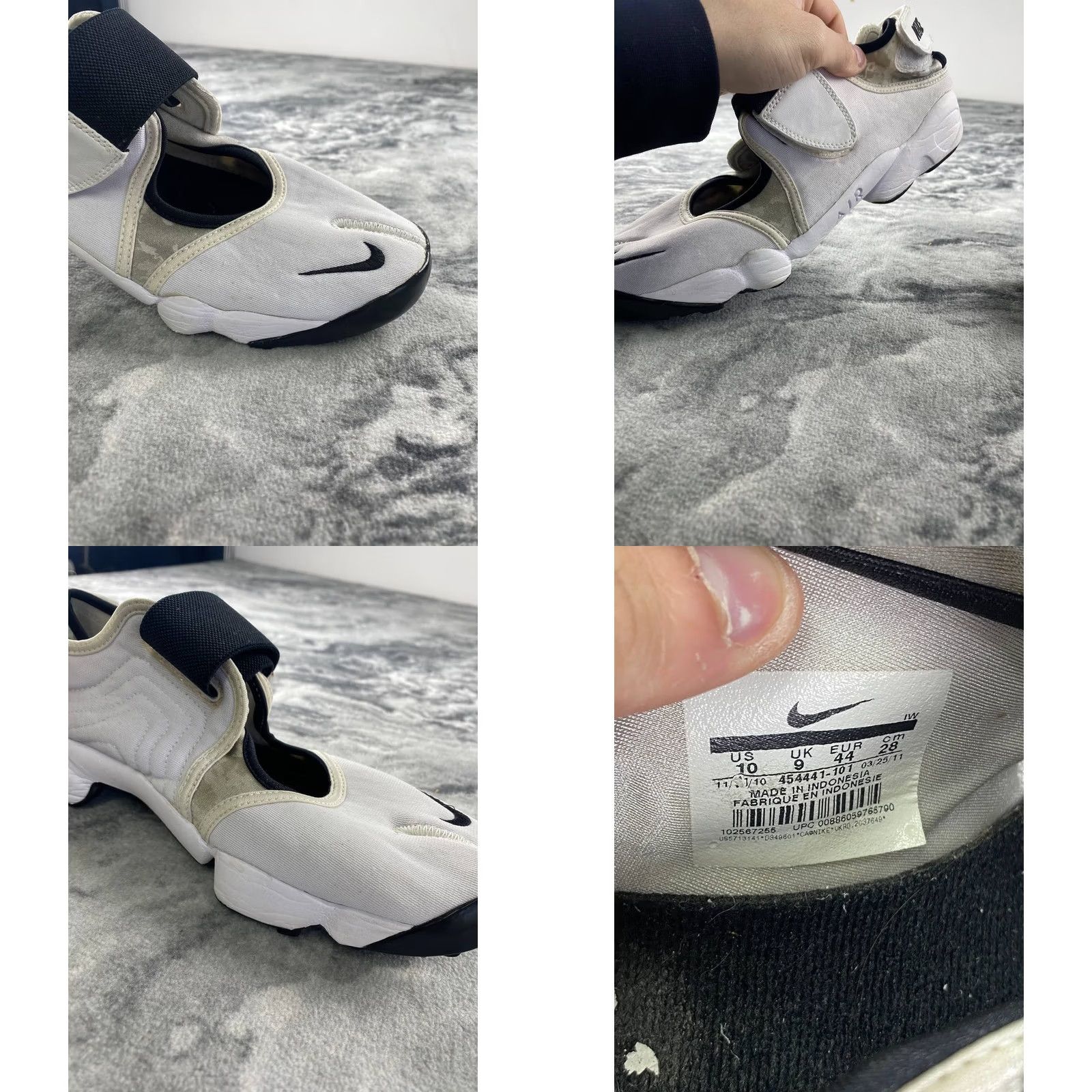 Nike VINTAGE Nike Air Rift Tabi Sandals Sneakers Sandal Men 44 White Black Nike Shoes Mens Summer Size US 11 / EU 44 - 10 Thumbnail