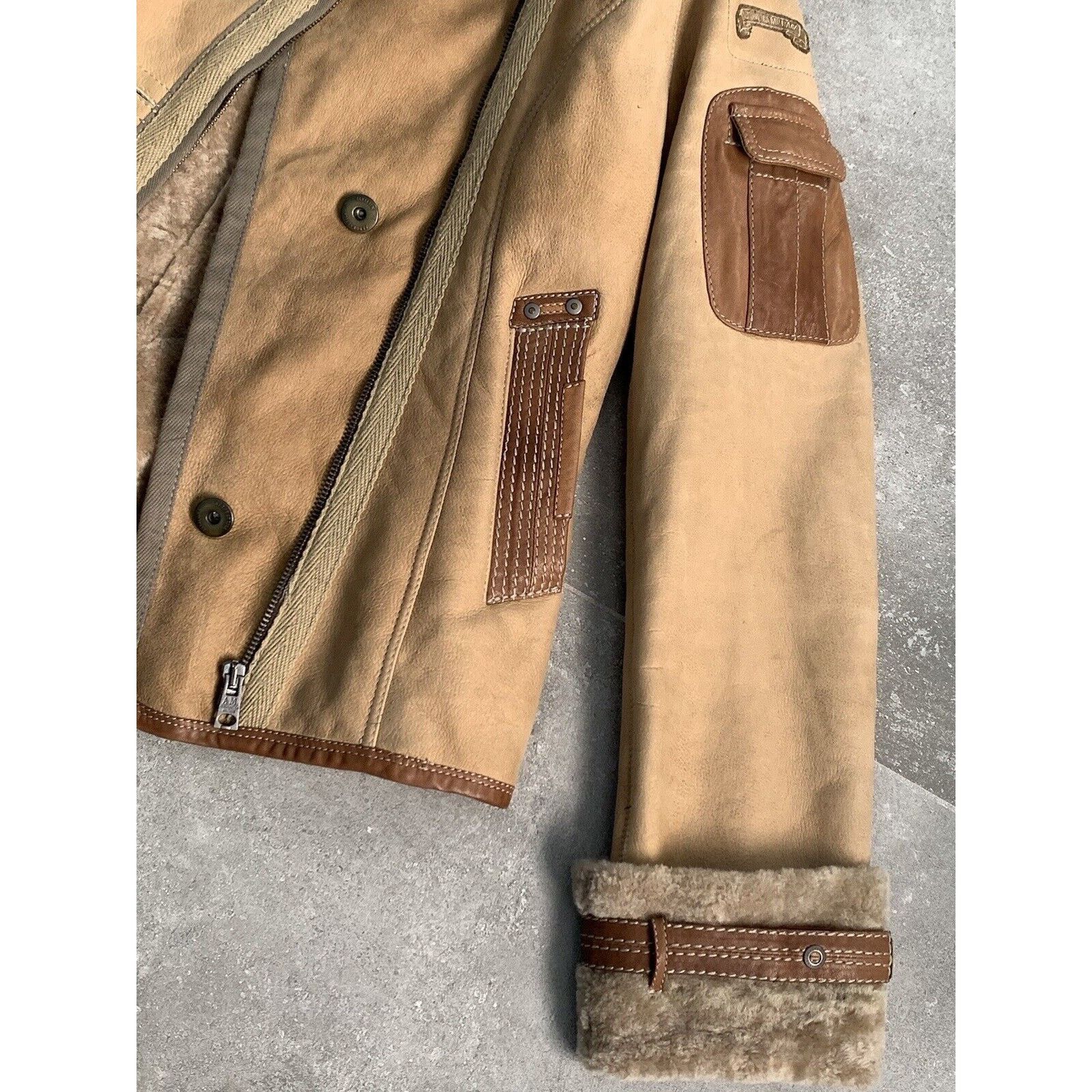 Aeronautica Militare AERONAUTICA MILITARE Sheepskin Fur Biker Jacket Coat IT 42 S Size M / US 6-8 / IT 42-44 - 16 Thumbnail