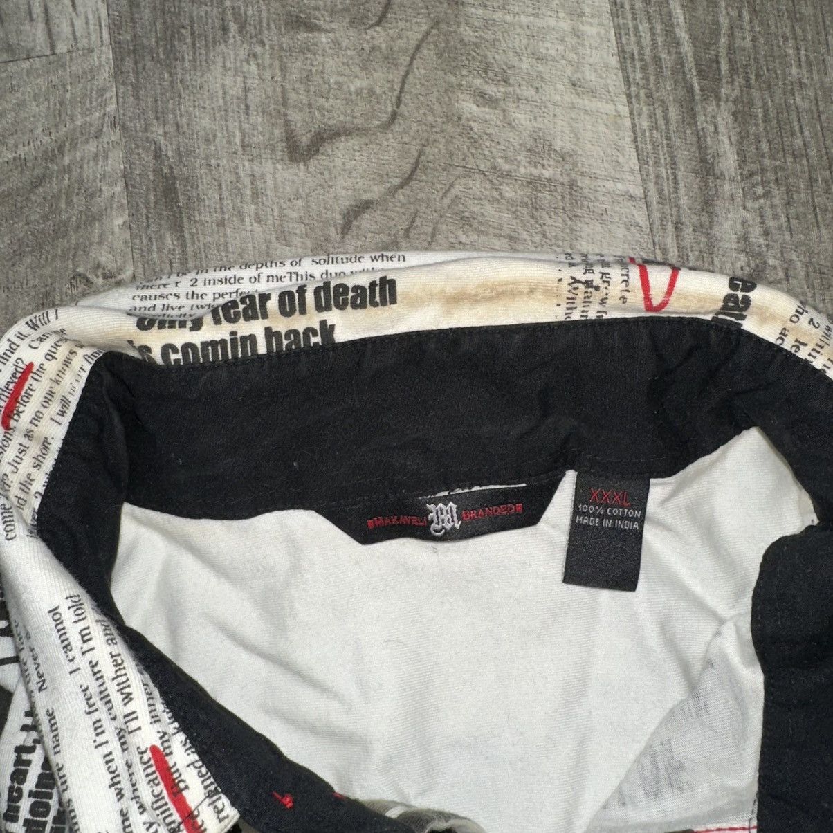 Makaveli MAKAVELI Mens XXXL Tupac Newspaper Print Button Shirt Size US XXL / EU 58 / 5 - 10 Thumbnail