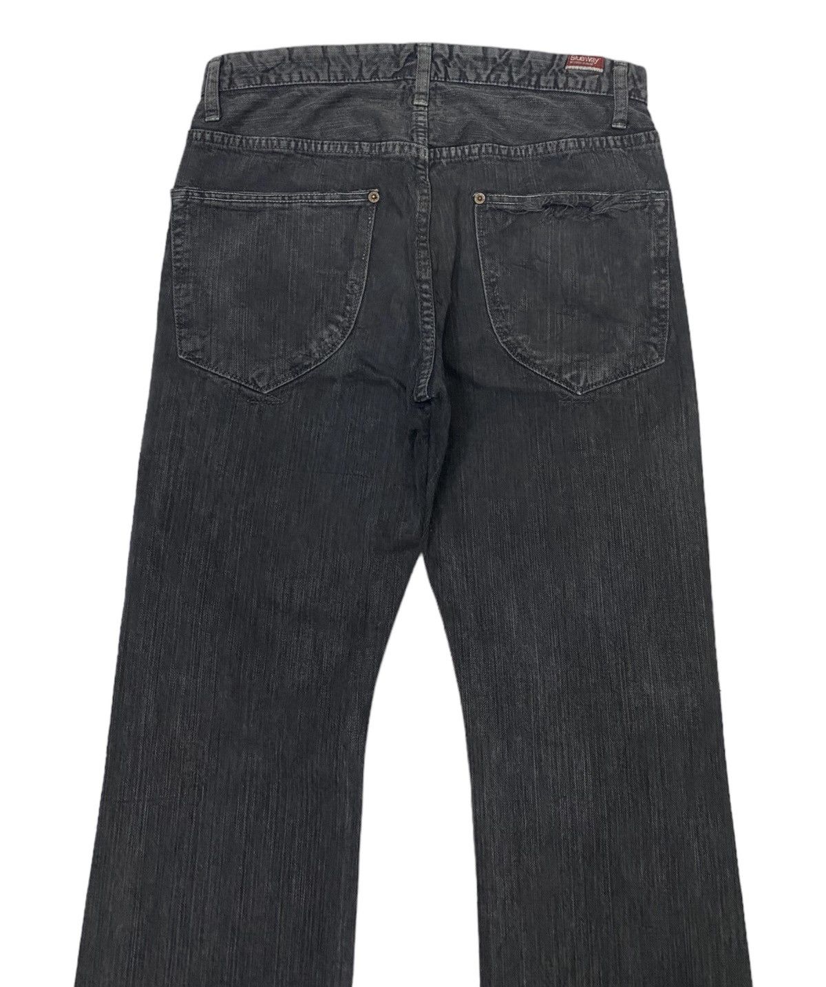 If Six Was Nine Flare Jeans Blue Way Mud Wash Distressed Bootcut Jeans Size US 31 - 6 Thumbnail