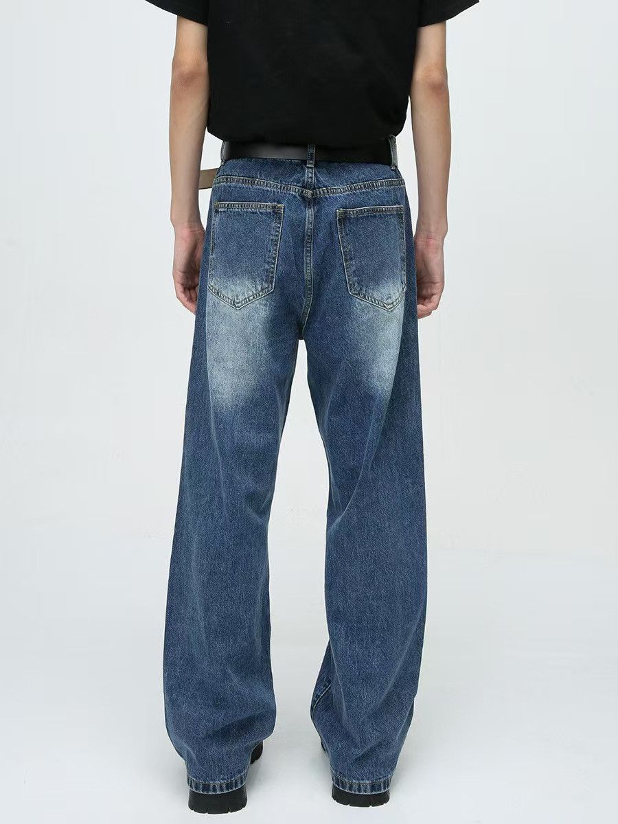 Japanese Brand × Jean Street Spliced Line Straight Jeans Size US 32 / EU 48 - 2 Thumbnail