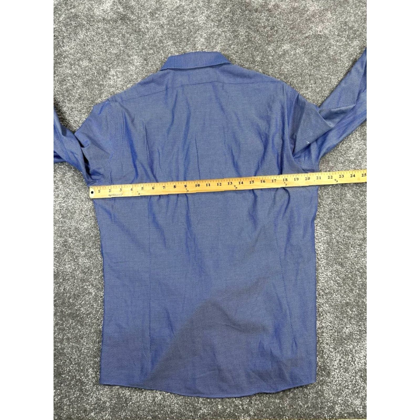 Brooks Brothers Brooks Brothers Dress Shirt Mens 15.5 Blue White Cotton Button Up Long Sleeve Geometric Non-Iron Button-Down Collar 15.5 in Regular Mens Size 42R - 5 Thumbnail