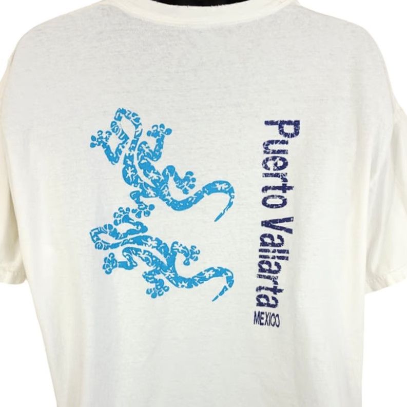Vintage VINTAGE Yazbek Puerto Vallarta T Shirt Mens 2XL White Gecko Lizard Travel Tourist Tee Shirt For Men Size US XXL / EU 58 / 5 - 4 Thumbnail