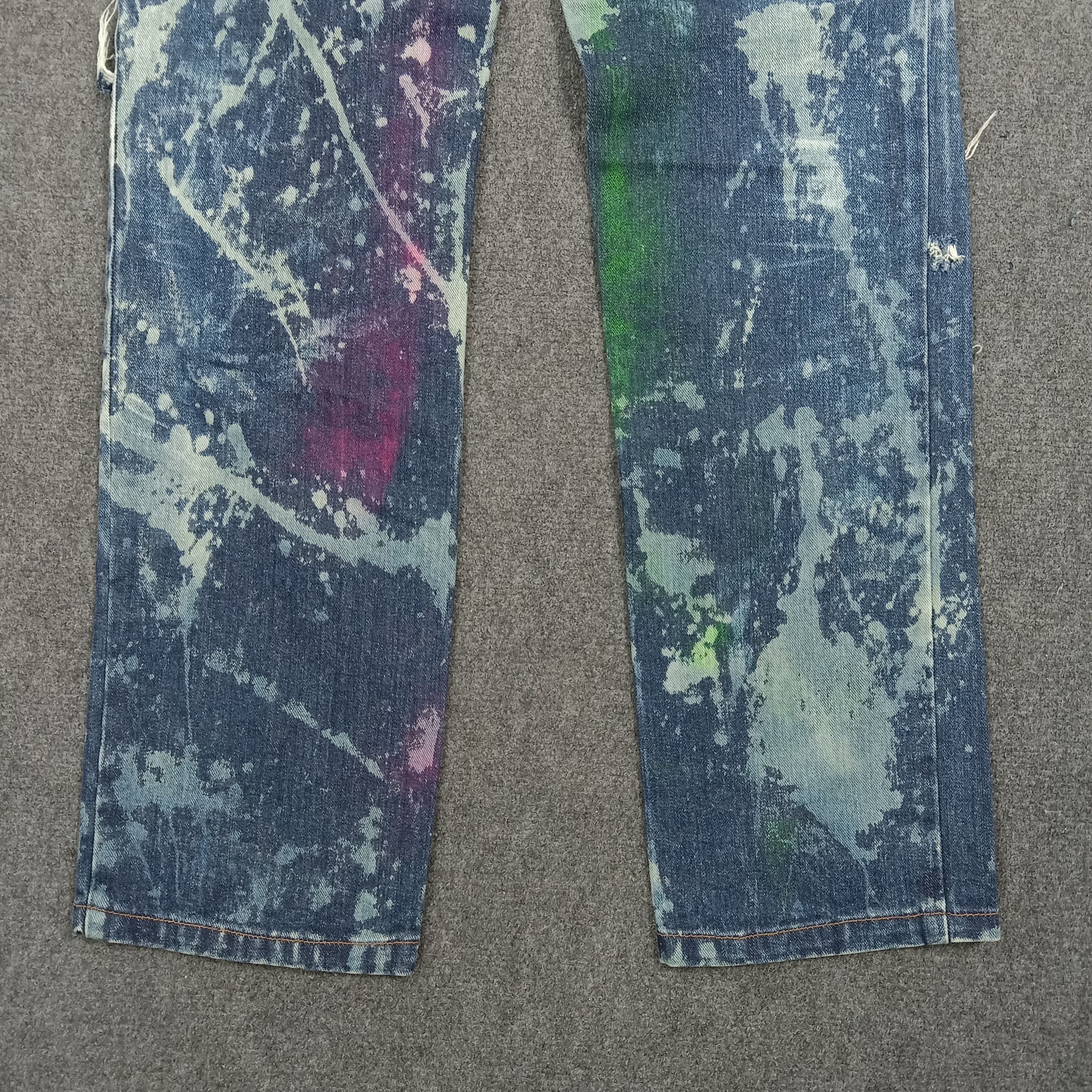 Vintage D/EX Denim Exchange Distressed Paint Jeans C272N2 Size US 33 - 9 Thumbnail