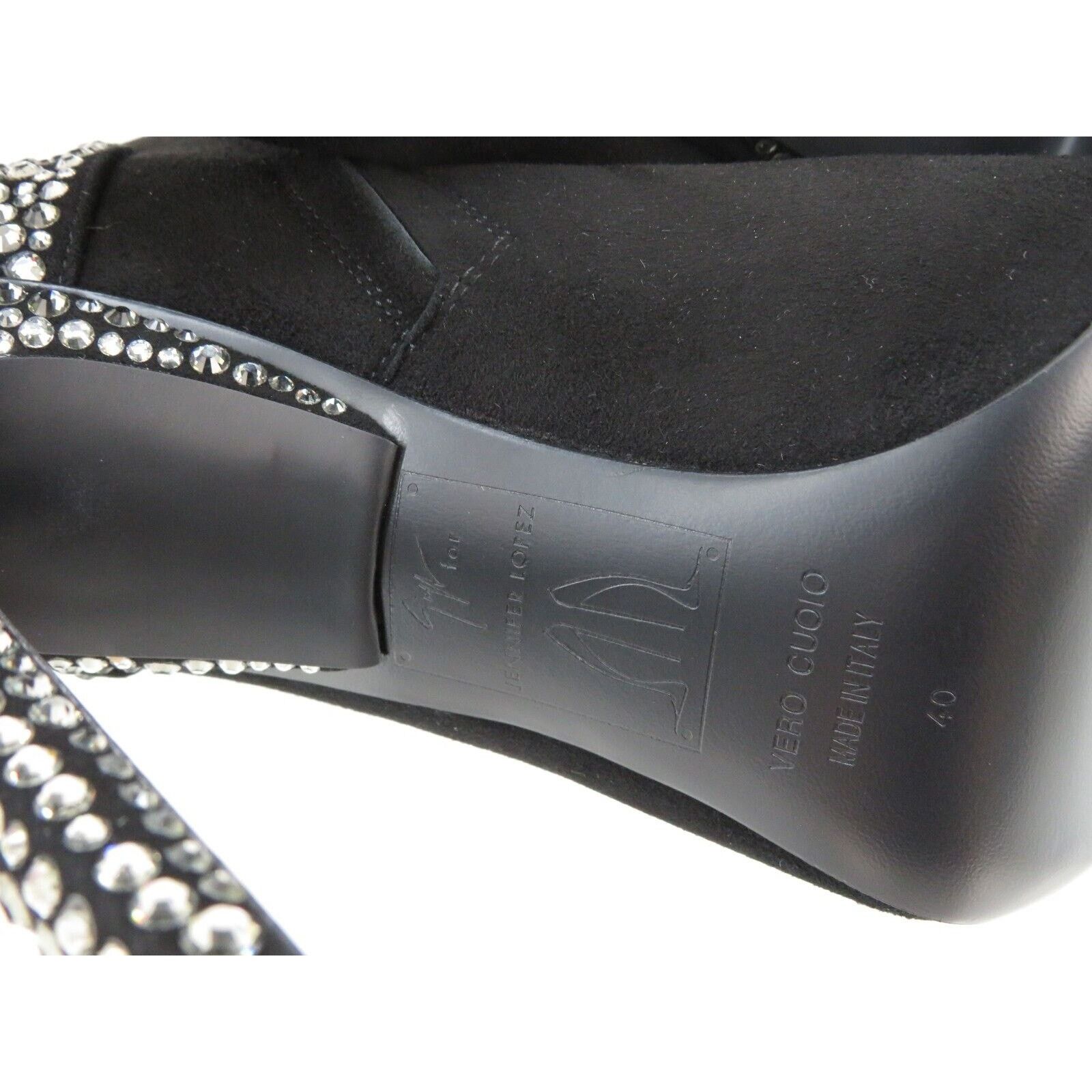 Giuseppe Zanotti LOPEZ FRIDA 120 BLACK SUEDE CRYSTALS ZIP BOOTIE PUMPS 40 Size US 10 / IT 40 - 12 Thumbnail