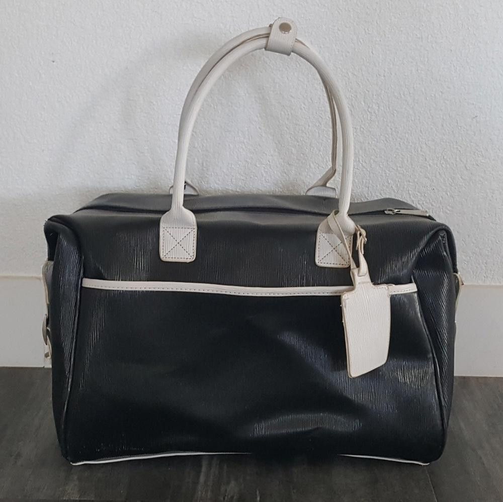 Designer Black White Vittadini XXL Luxury Duffle Size ONE SIZE - 2 Thumbnail