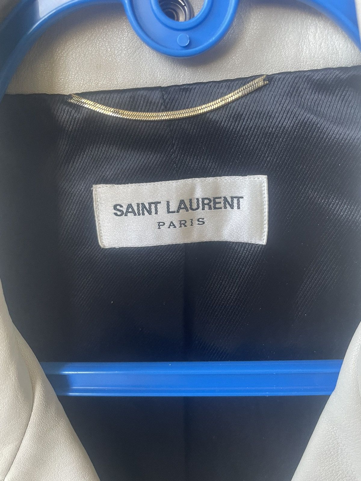 Yves Saint Laurent 2013 YSLxHedi Slimane FW L17 Two-Tone Cropped Leather Jacket Size M / US 6-8 / IT 42-44 - 3 Thumbnail