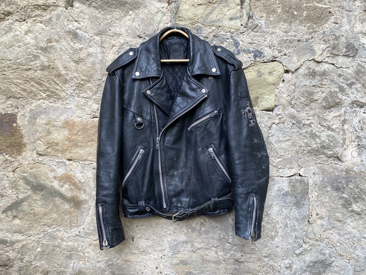 Vintage Rare Vintage 80s Distressed Leather Biker Jacket L-XL Size US XL / EU 56 / 4 - 1 Thumbnail