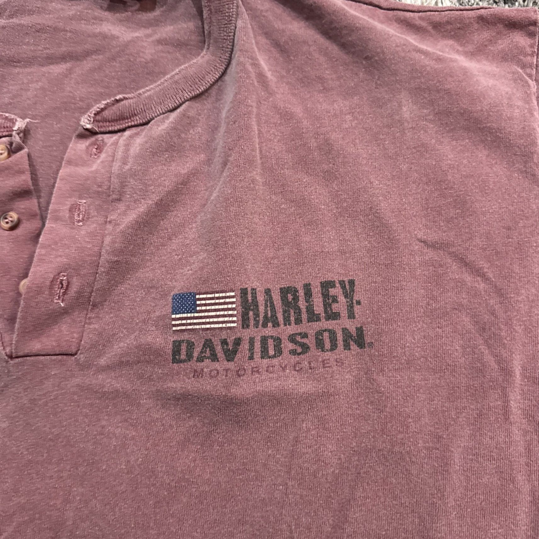Harley Davidson VINTAGE Harley-Davidson T-Shirt Short Sleeve Button Up Graphic XL Red Men’s Size US XL / EU 56 / 4 - 3 Thumbnail