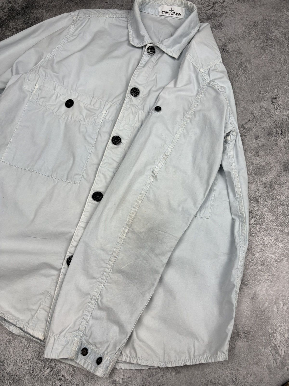 Stone Island Stone Island 2021 Pale Blue Cotton Overshirt - M Size US M / EU 48-50 / 2 - 9 Thumbnail