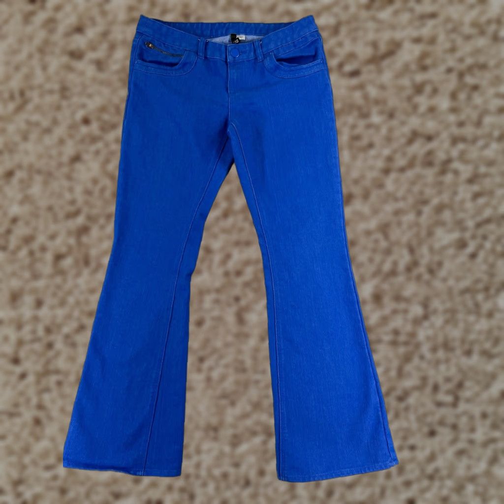 Vintage VINTAGE Divided Jeans Womens 10 Blue Denim Flared Low Rise 29x31 Cotton Blend 5-Pocket Design Mens? Size 32" / US 10 / IT 46 - 1 Thumbnail