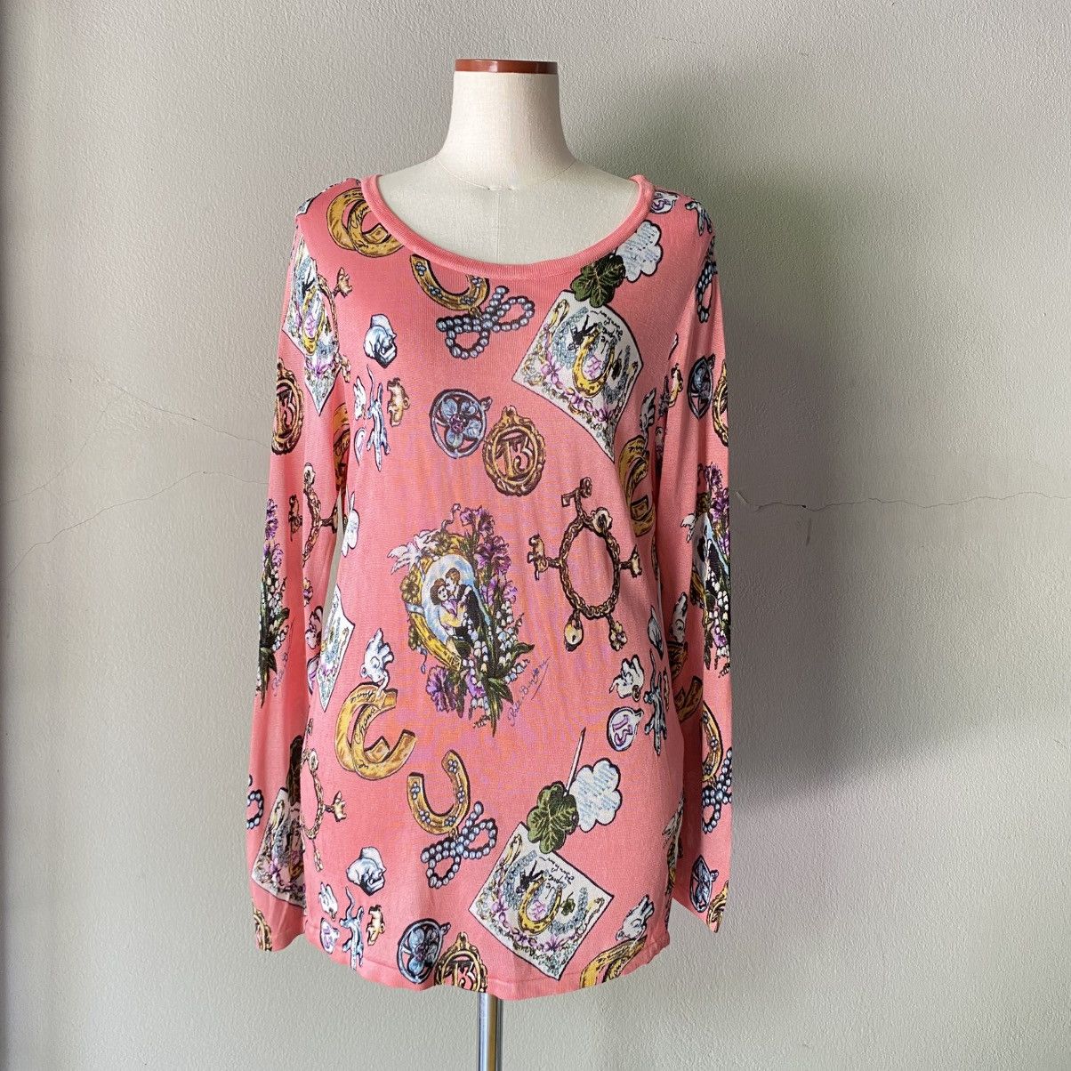 Karl Lagerfeld Karl Lagerfeld Pink Graphic Print Long Sleeve Top Size S / US 4 / IT 40 - 13 Thumbnail