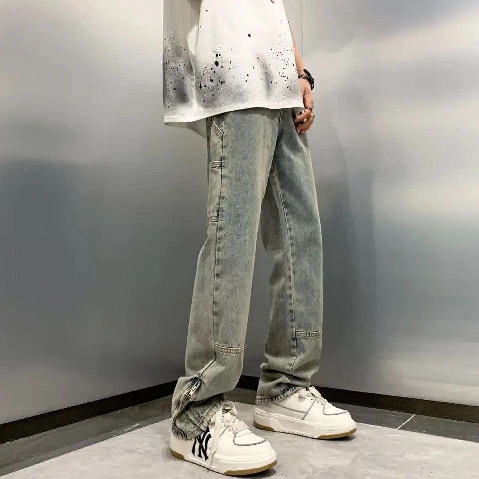 Japanese Brand × Vintage Y2K Fashion Ankle Zipper Baggy Cargo Jeans Size US 32 / EU 48 - 2 Thumbnail