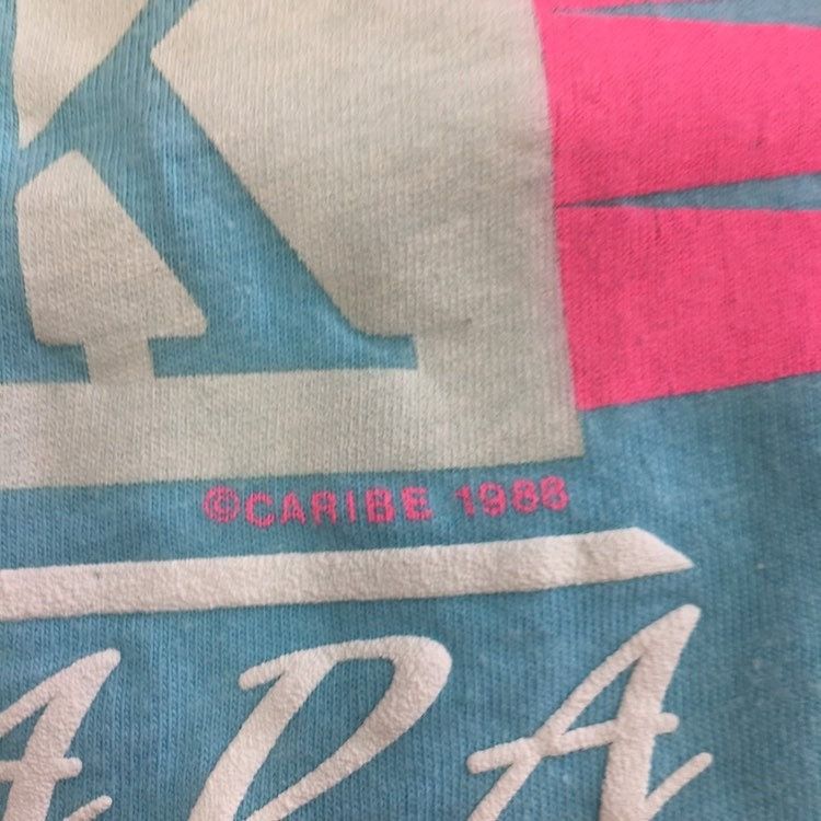 Unknown London Vtg Painted Blue NEON Pink Las Vegas A OK 1988 NEON T Shirt Size US S / EU 44-46 / 1 - 5 Thumbnail