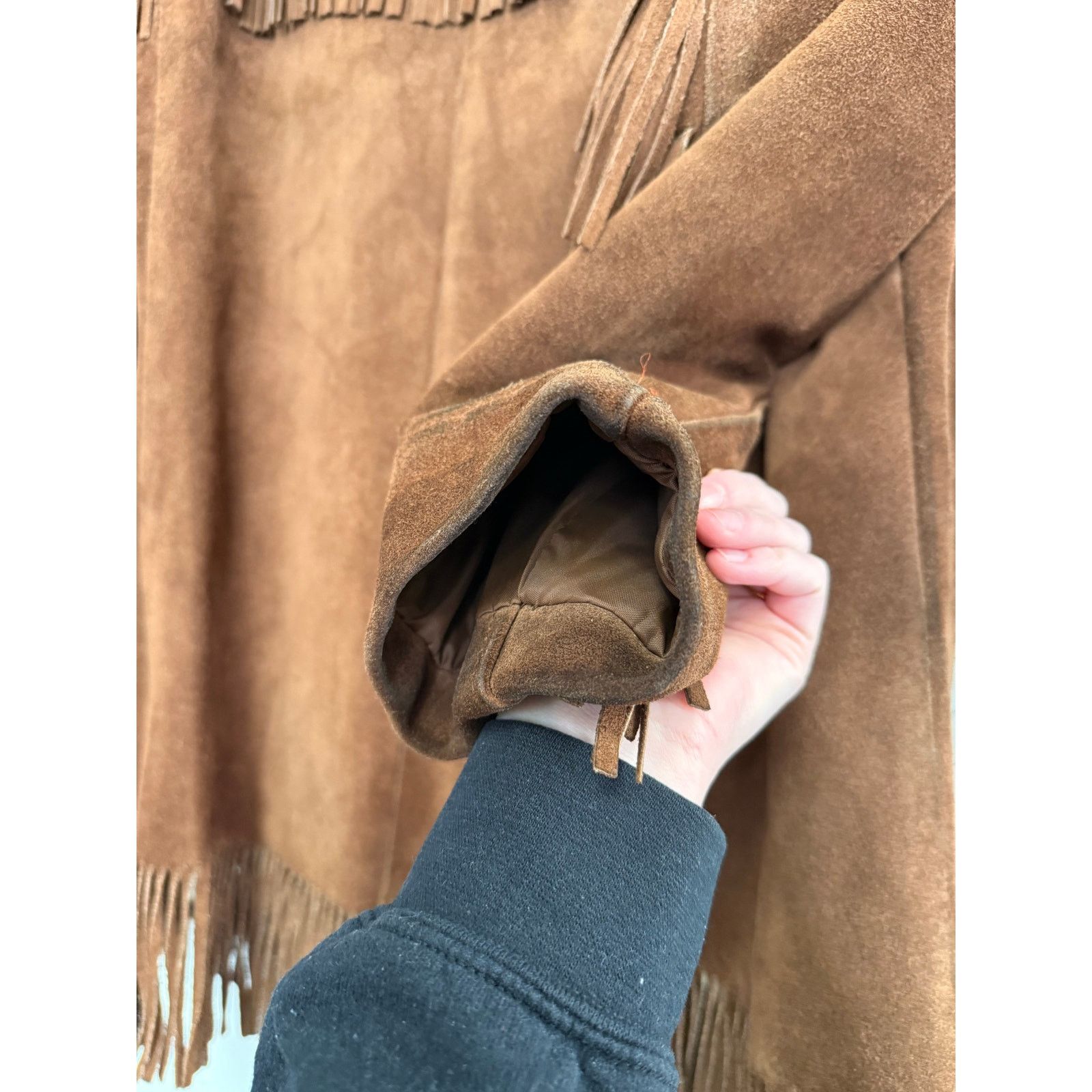 Sears Vintage Brown Suede Leather Fringe Jacket Sz 18 GS Size XXL / US 16-18 / IT 52-54 - 7 Thumbnail