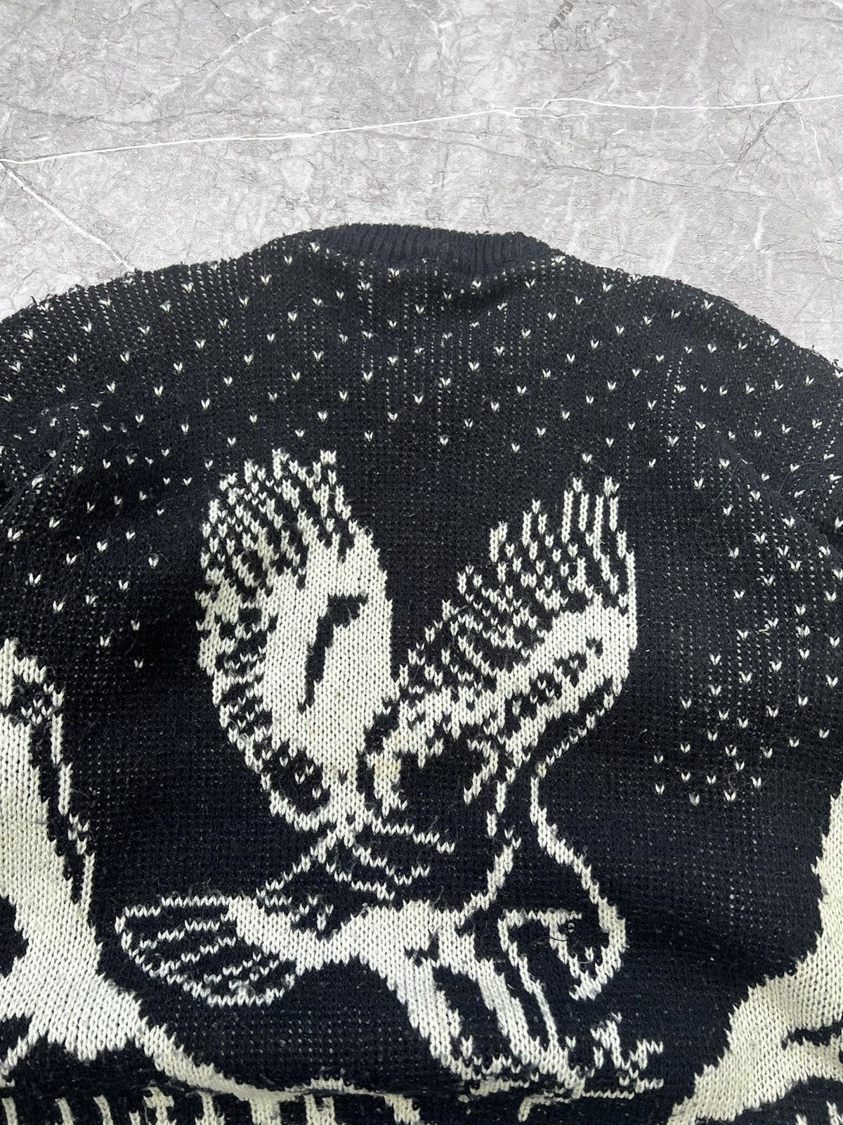 Hysteric Glamour × If Six Was Nine × Le Grande Bleu (L.G.B.) VINTAGE BOXY ARCHIVE EAGLE BLACK SWEATER CREWNECK Size US M / EU 48-50 / 2 - 11 Thumbnail