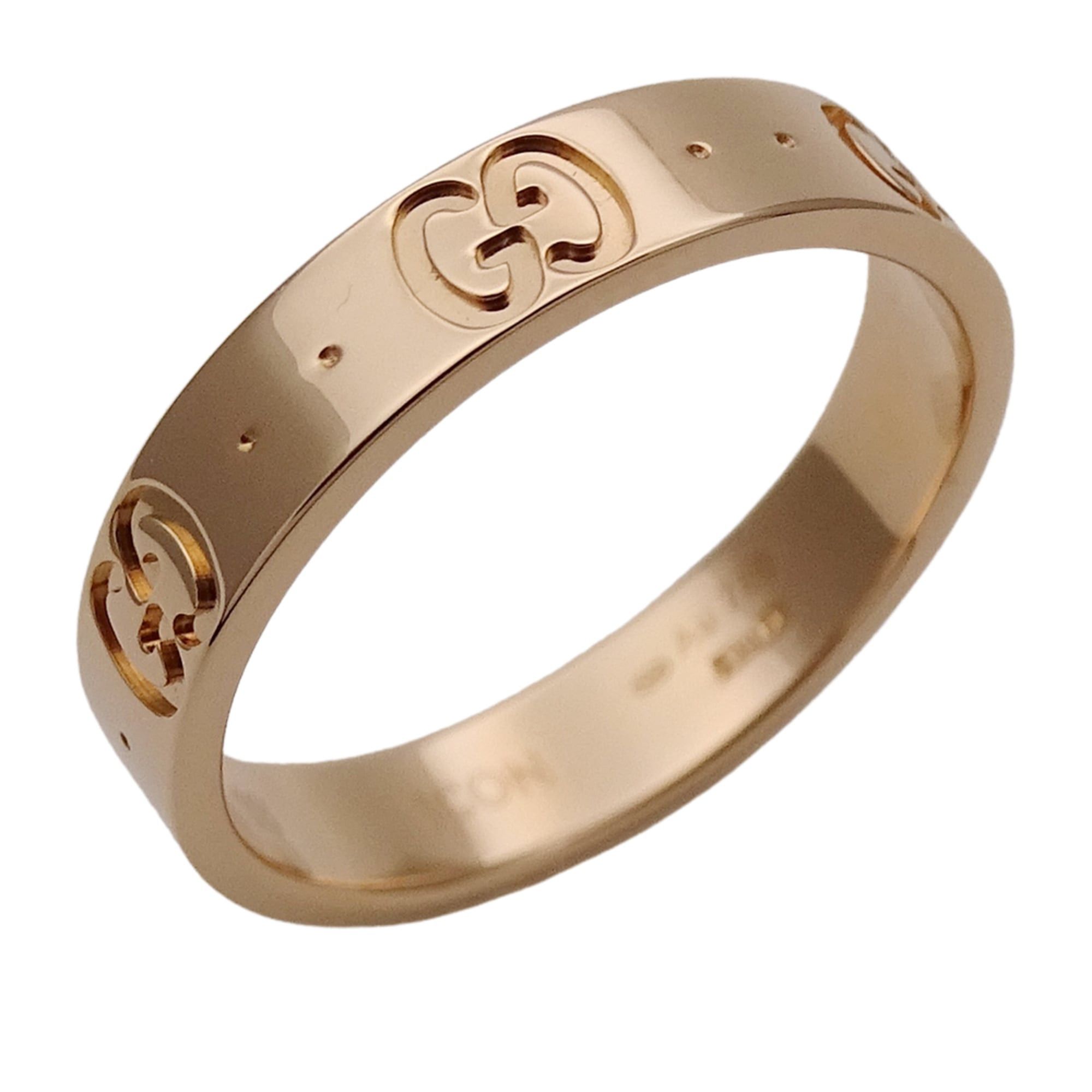 Gucci Gucci ring for women and men, brand name ring, 750PG Icon Slim Pink Gold, size #13 (approx. 1 inch), jewelry. Size ONE SIZE - 1 Thumbnail