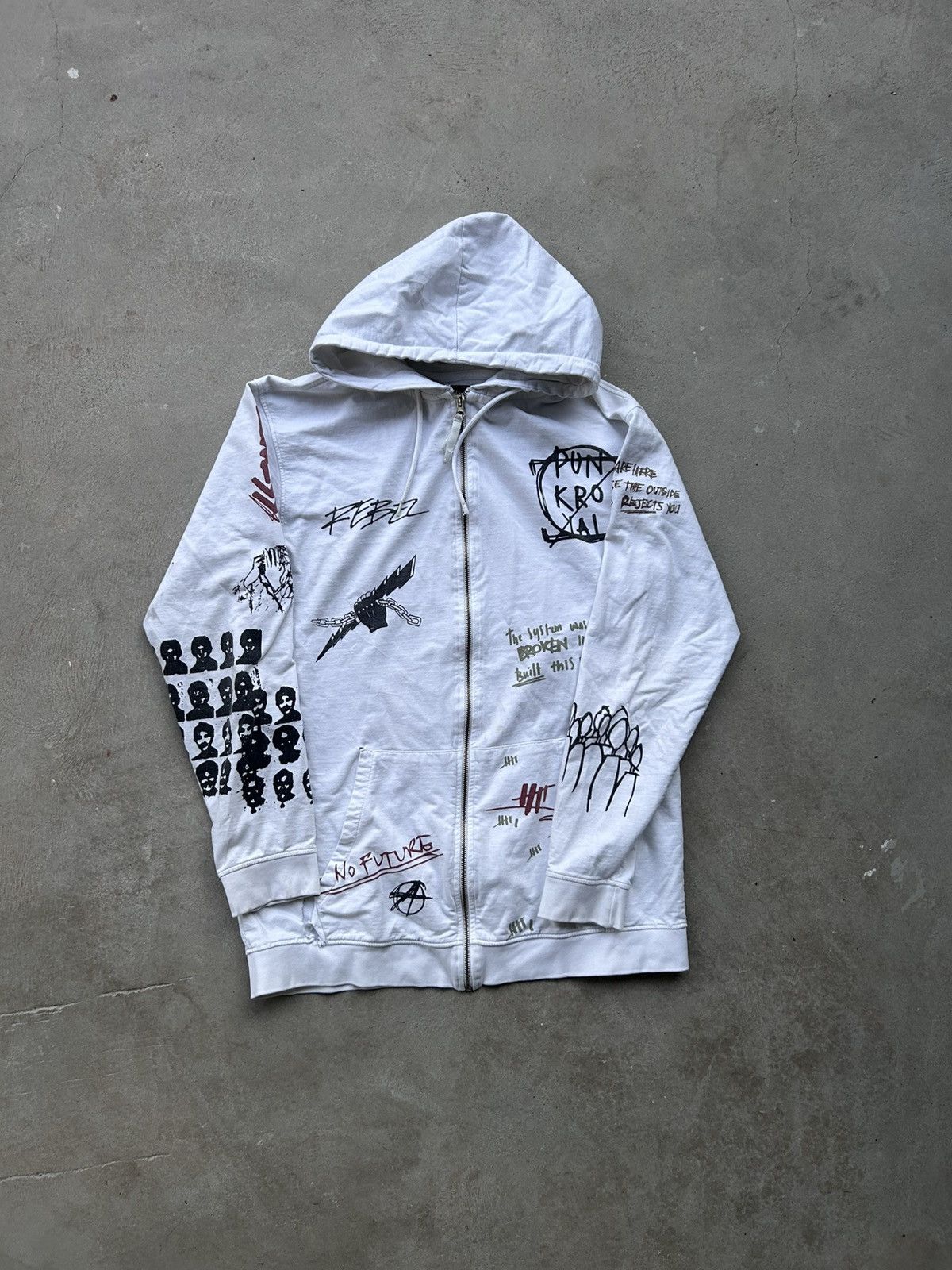 Japanese Brand Punk Royal Art Grunge Zip Up Hoodie Size US L / EU 52-54 / 3 - 1 Thumbnail