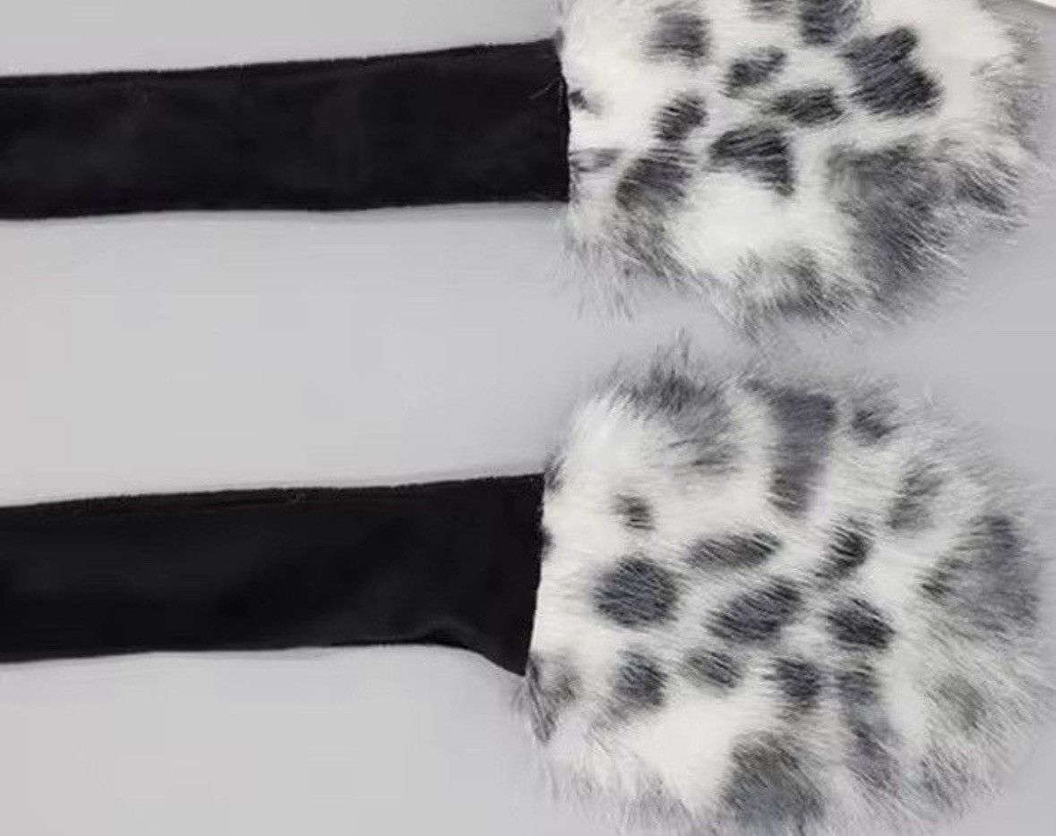 Japanese Brand Animal Snow Leopard Hooded Winter Faux Fur Hat Size ONE SIZE - 4 Thumbnail