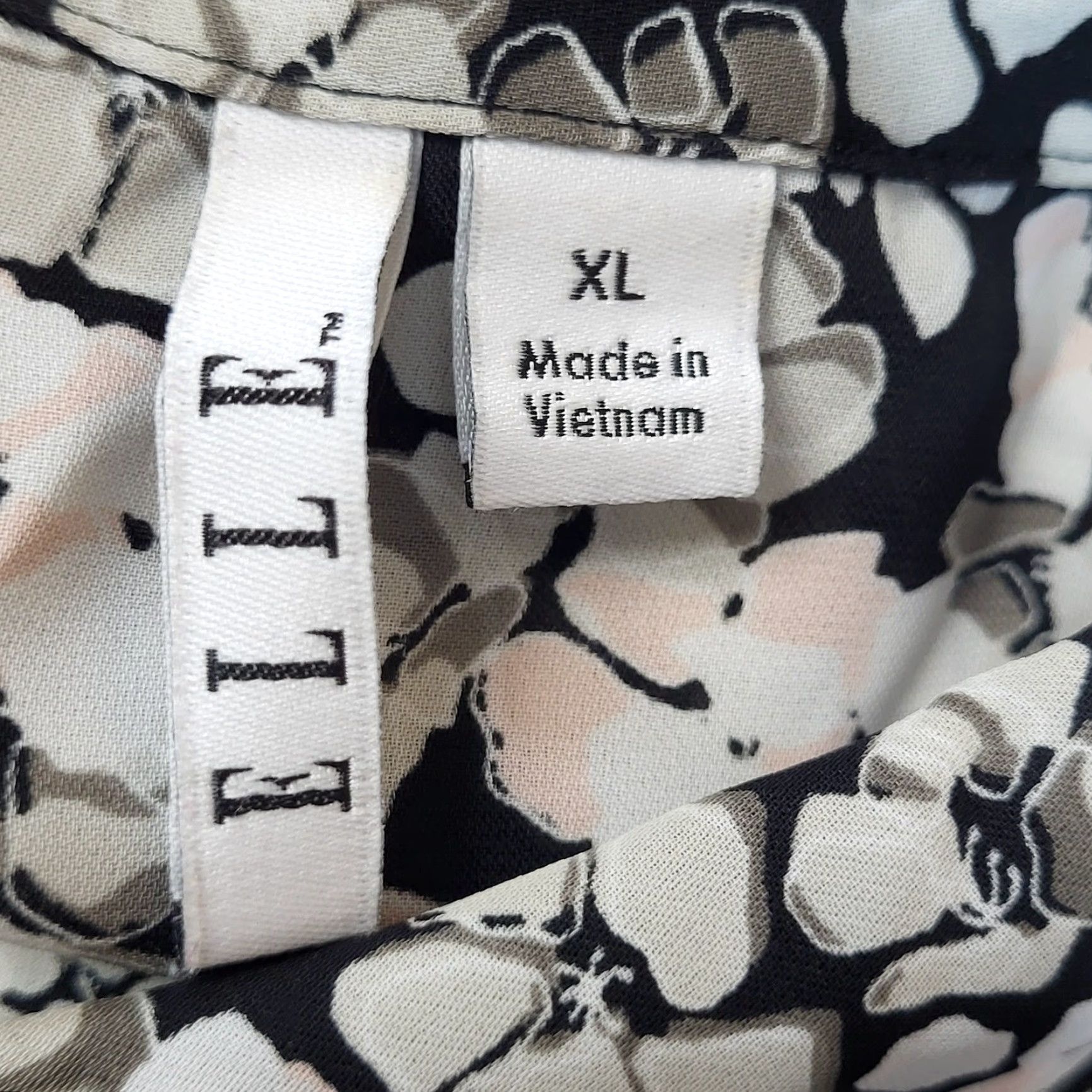 Vintage VINTAGE ELLE Button-Down Shirt Women XL Floral Geometric Print Long Sleeve Black White Size XL / US 12-14 / IT 48-50 - 6 Thumbnail