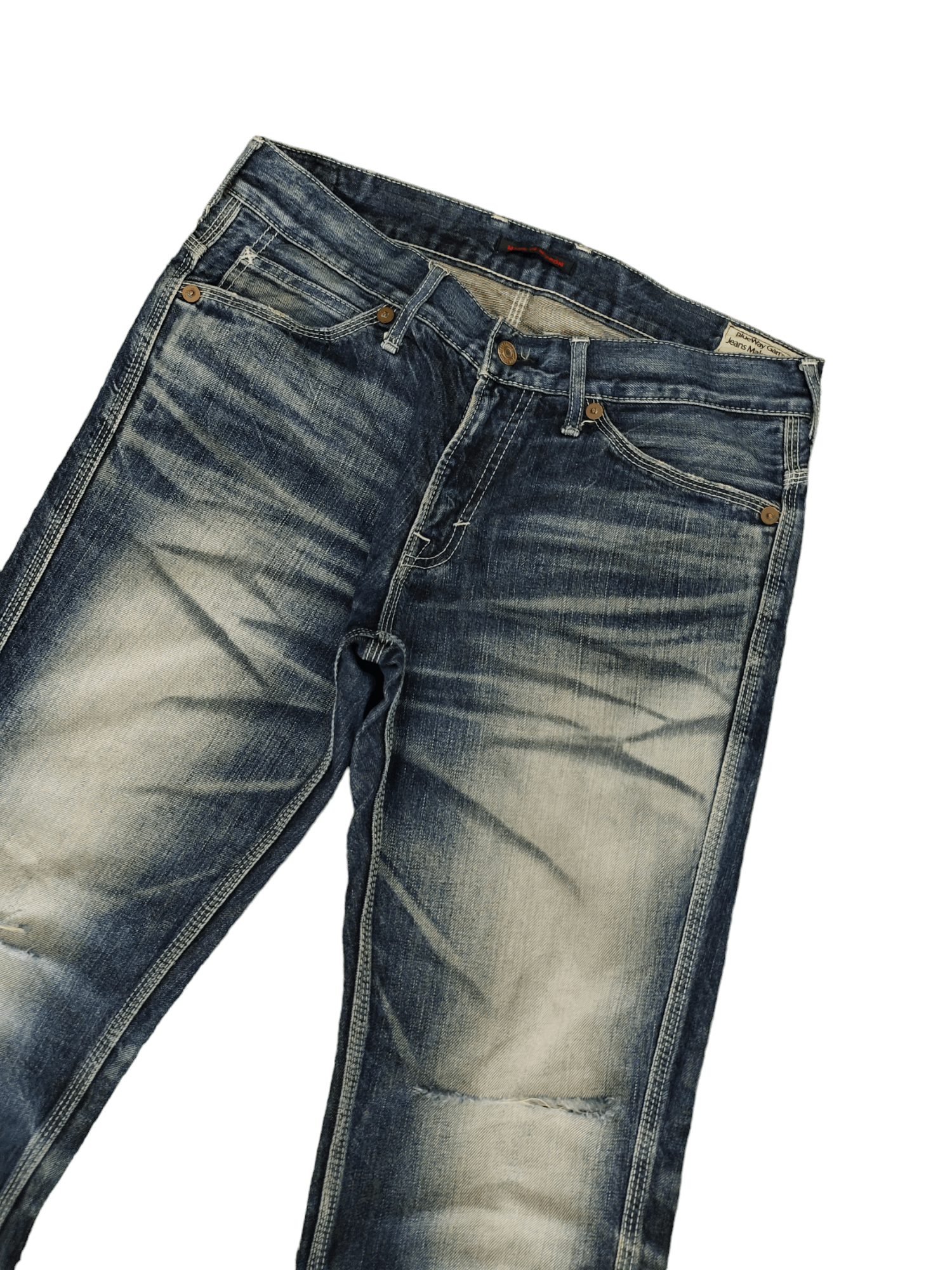 Kapital Flare Jeans Blue Way Clawmark Distress Faded Denim Bootcut Size US 32 / EU 48 - 4 Thumbnail