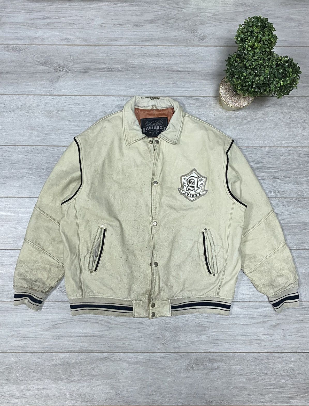 Avirex Avirex vintage Leather Jacket distressed New York big logo Size US XXL / EU 58 / 5 - 2 Thumbnail