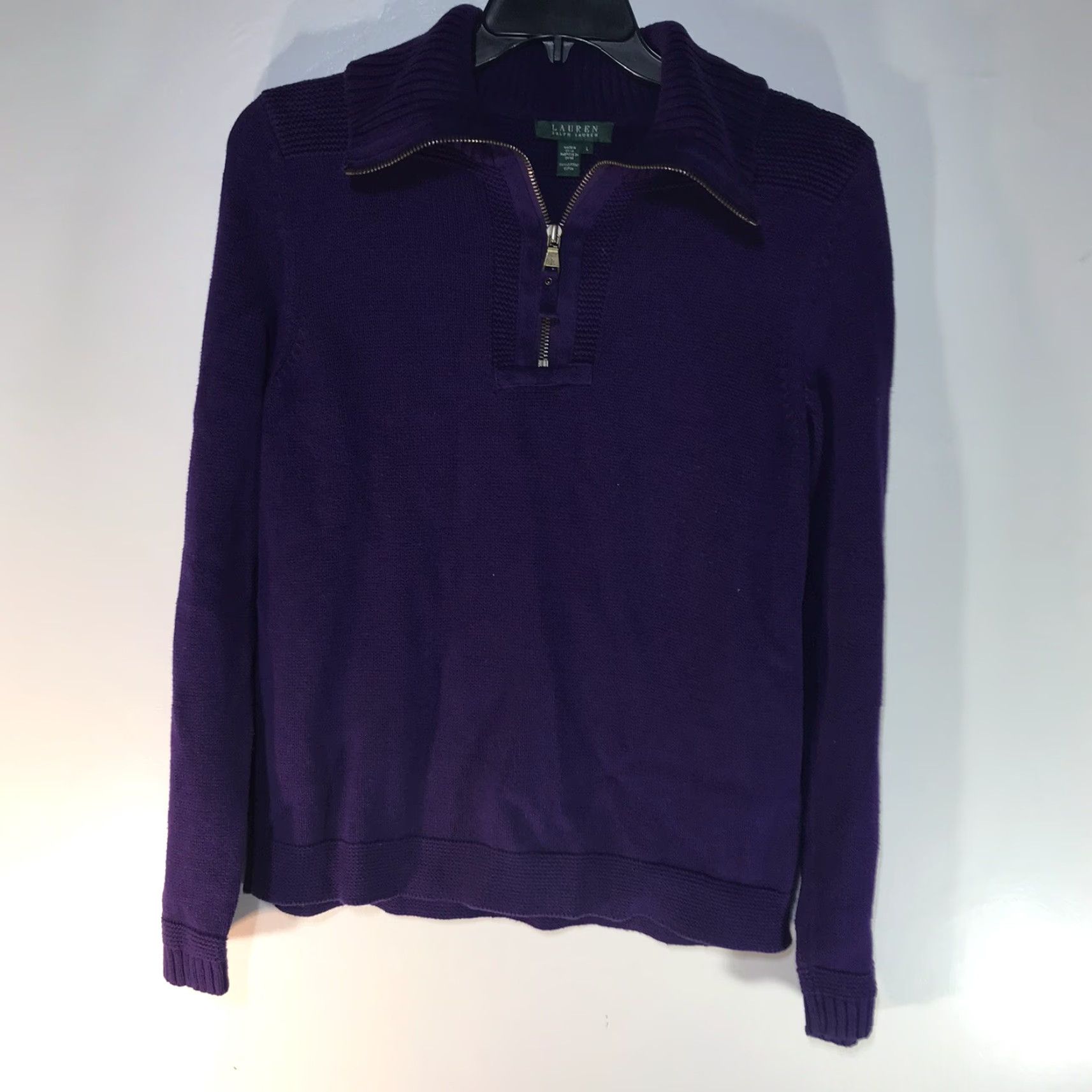 Ralph Lauren Lauren Ralph Lauren Purple Cable Knit Sweater Womens Size L Pullover Long Sleeve Casual Size L / US 10 / IT 46 - 2 Thumbnail