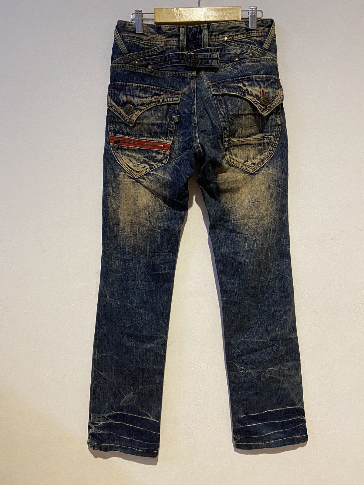 Japanese Brand Blow By Blue Distressed Denim Jeans Size US 30 / EU 46 - 9 Thumbnail