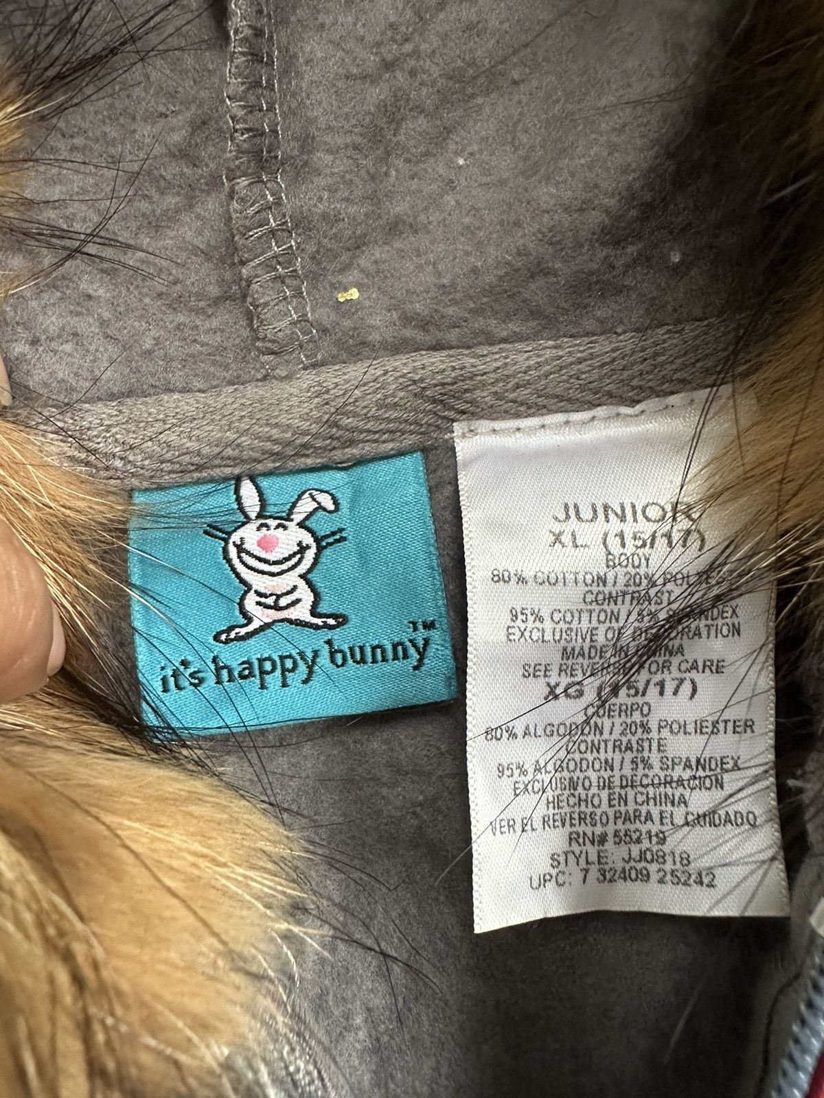 20471120 2000s JIM BENTON BUNNY SKULL FUR ZIP UP HOODIE STYLE Size US L / EU 52-54 / 3 - 6 Thumbnail