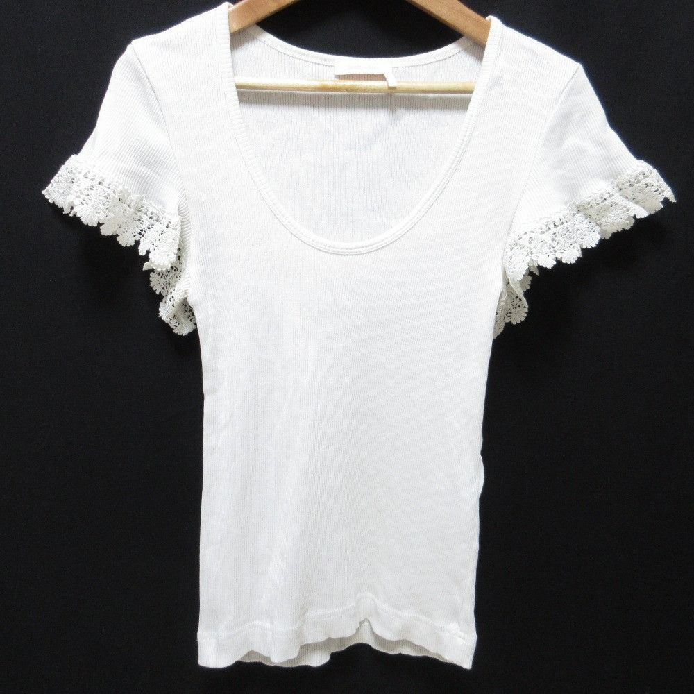 Chloe See by Chloe Short Sleeve Knit Top Cotton Tops DUTY FREE for USA