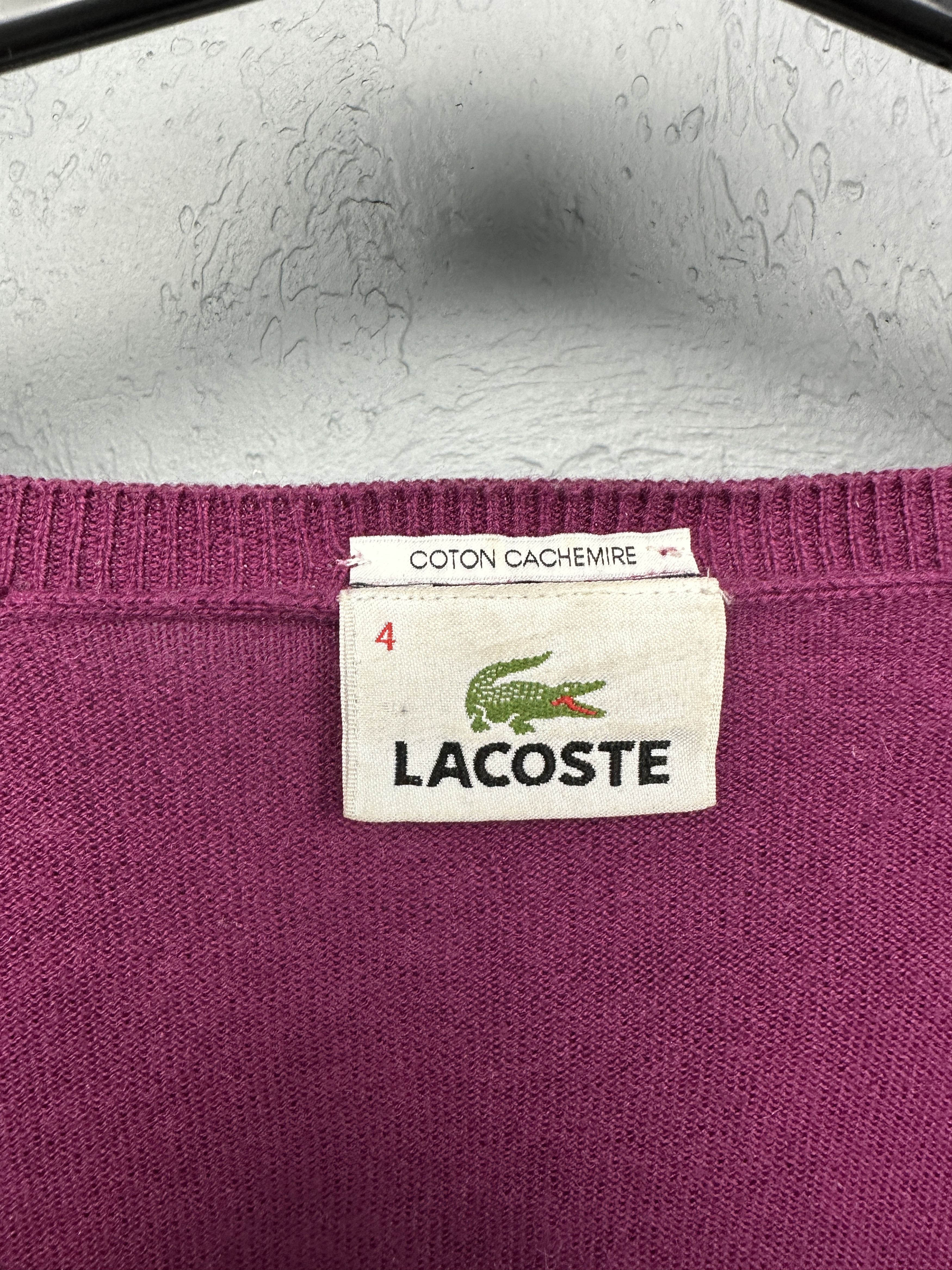 Lacoste Lacoste Vintage Mens V-Neck Sweater Size US M / EU 48-50 / 2 - 4 Thumbnail