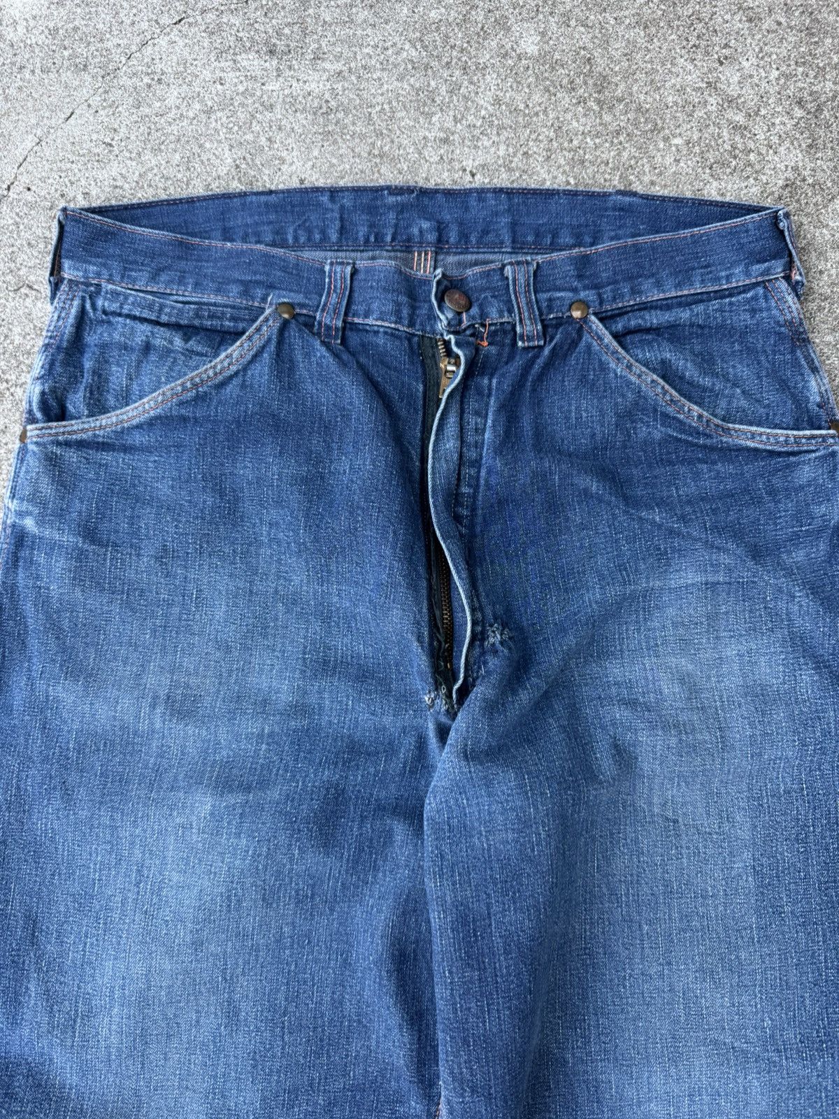 Vtg 50s Pioneer Workwear Carpenter Denim Pants Jeans 30x28.5