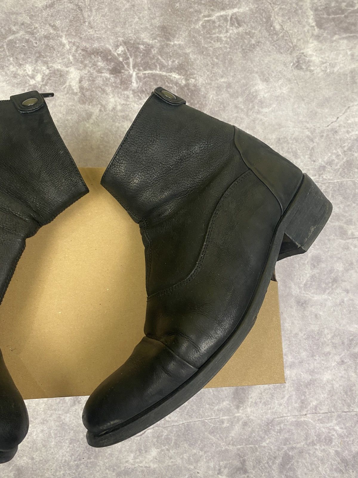 Japanese Brand Leather Moto Back Zip Guidi/A.S.98 Style Boots Size: 40 Size US 7 / EU 40 - 3 Thumbnail