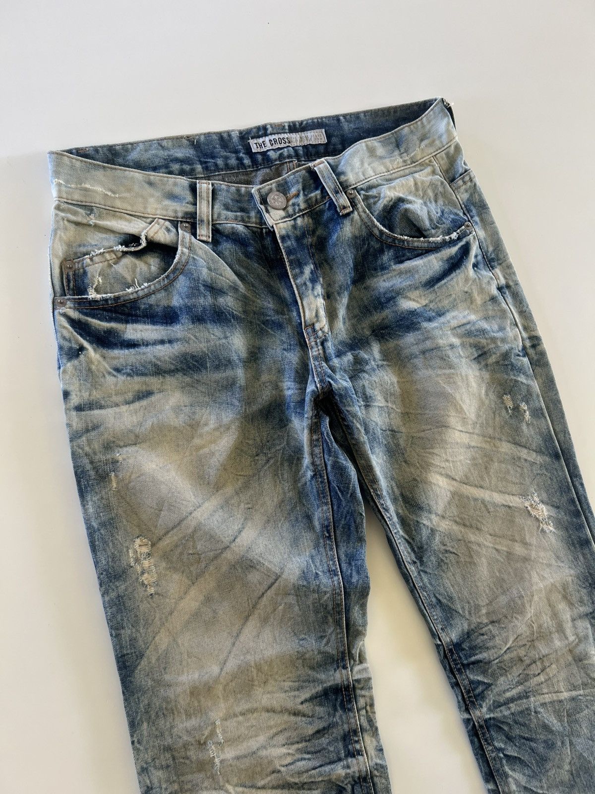 Japanese Brand The Cross Denim Jeans Distress Size 34" Size US 34 / EU 50 - 2 Thumbnail