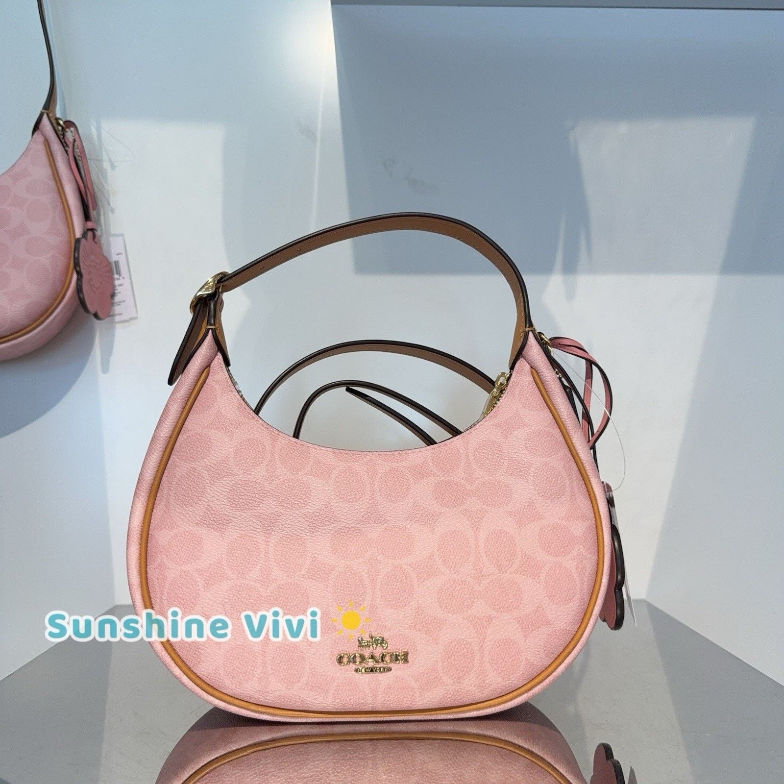 Coach NWT Coach Pink Powder Emily Shoulder Bag Charms CDW86 Size ONE SIZE - 1 Thumbnail