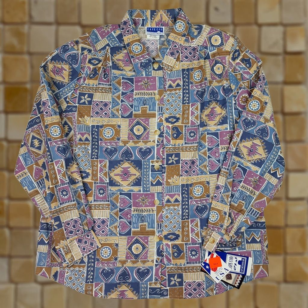 Vintage VINTAGE Cape Cod Shirt Womens 18W 38 Long Sleeve Heart Golf Print Casual Shirt Top Size XS / US 0-2 / IT 36-38 - 1 Thumbnail