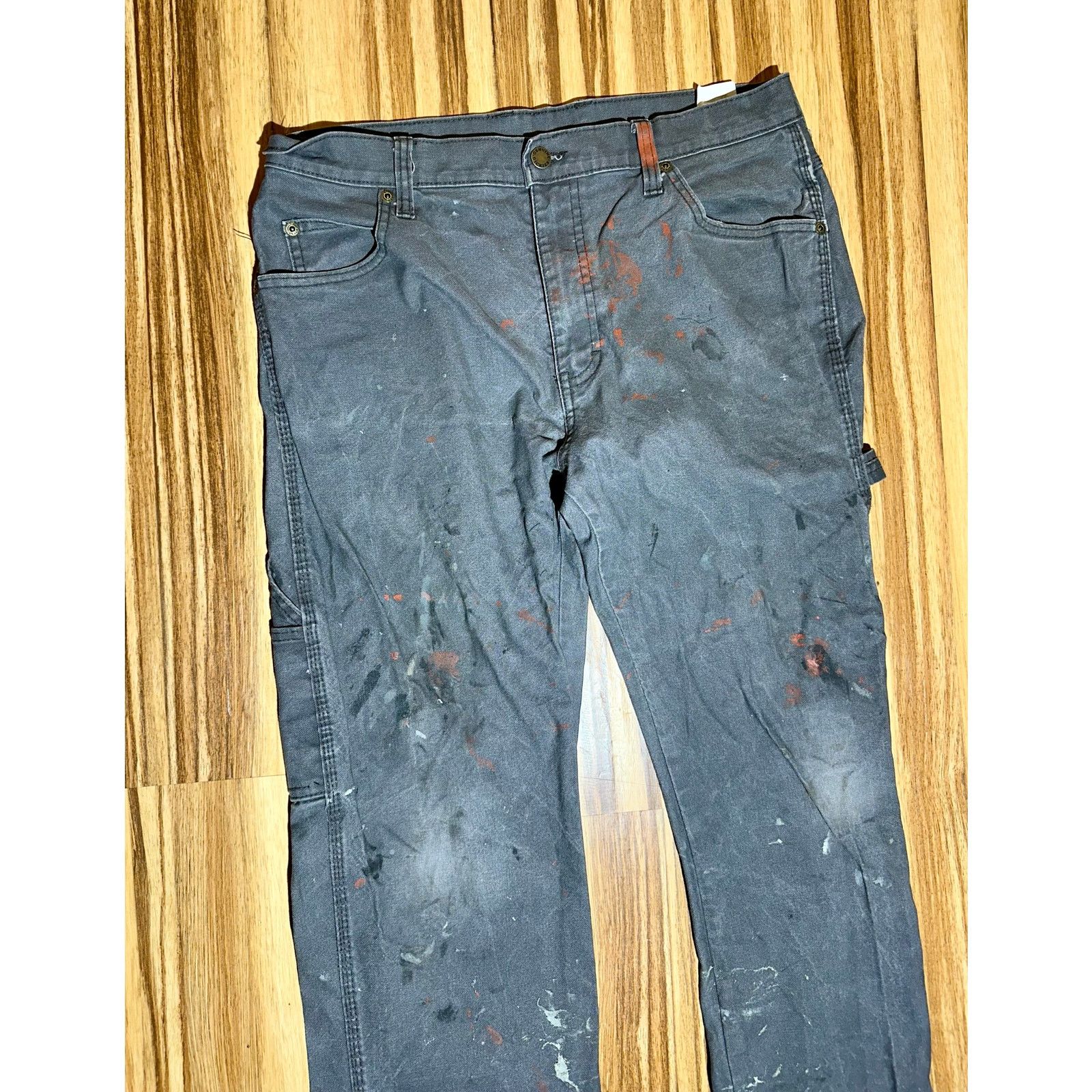 Dickies Gray Dickies Work Pants Size 33/32 Worn In Size US 33 - 2 Thumbnail