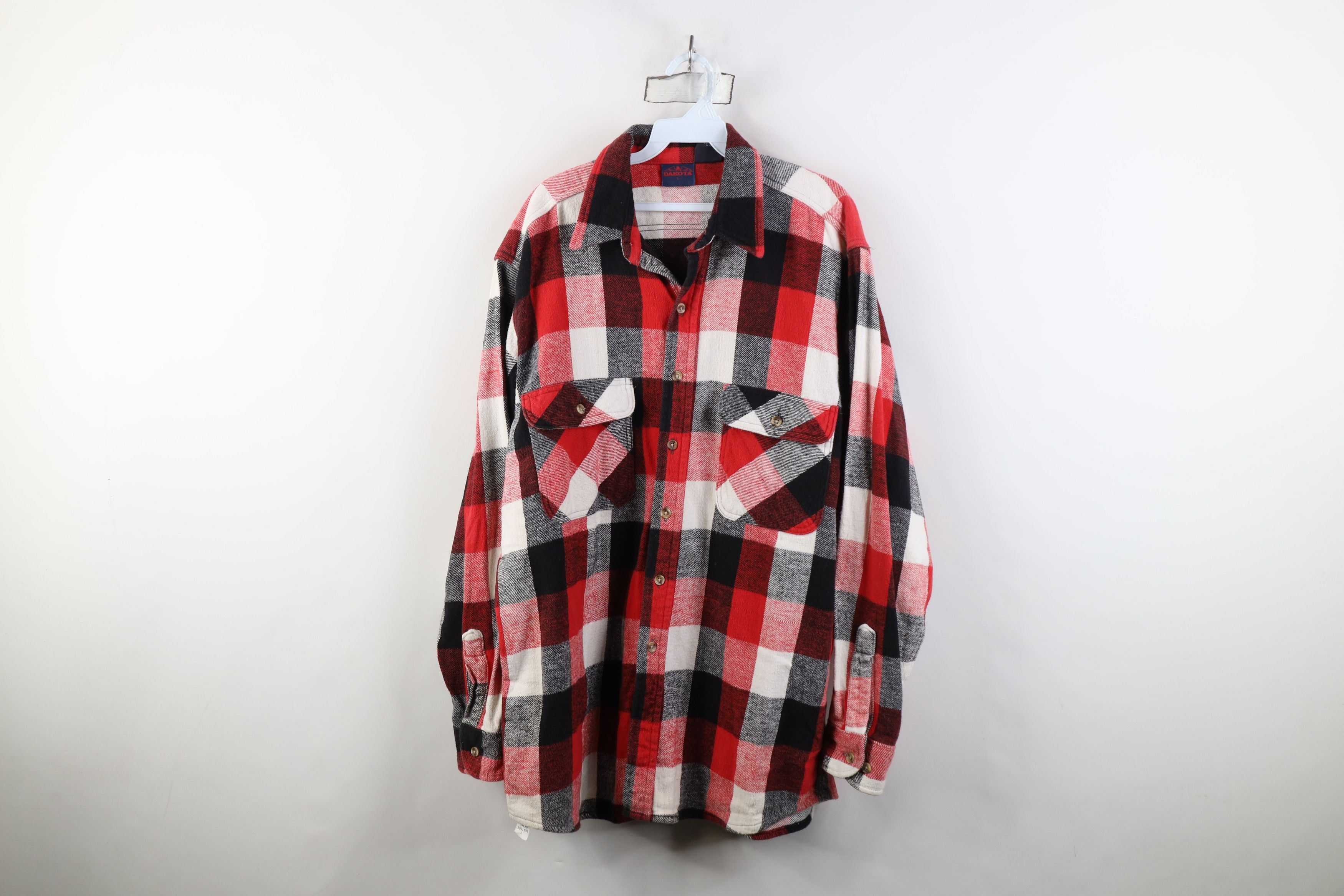 Vintage Vintage 90s Streetwear Heavyweight Button Shirt Plaid Size US L / EU 52-54 / 3 - 1 Thumbnail