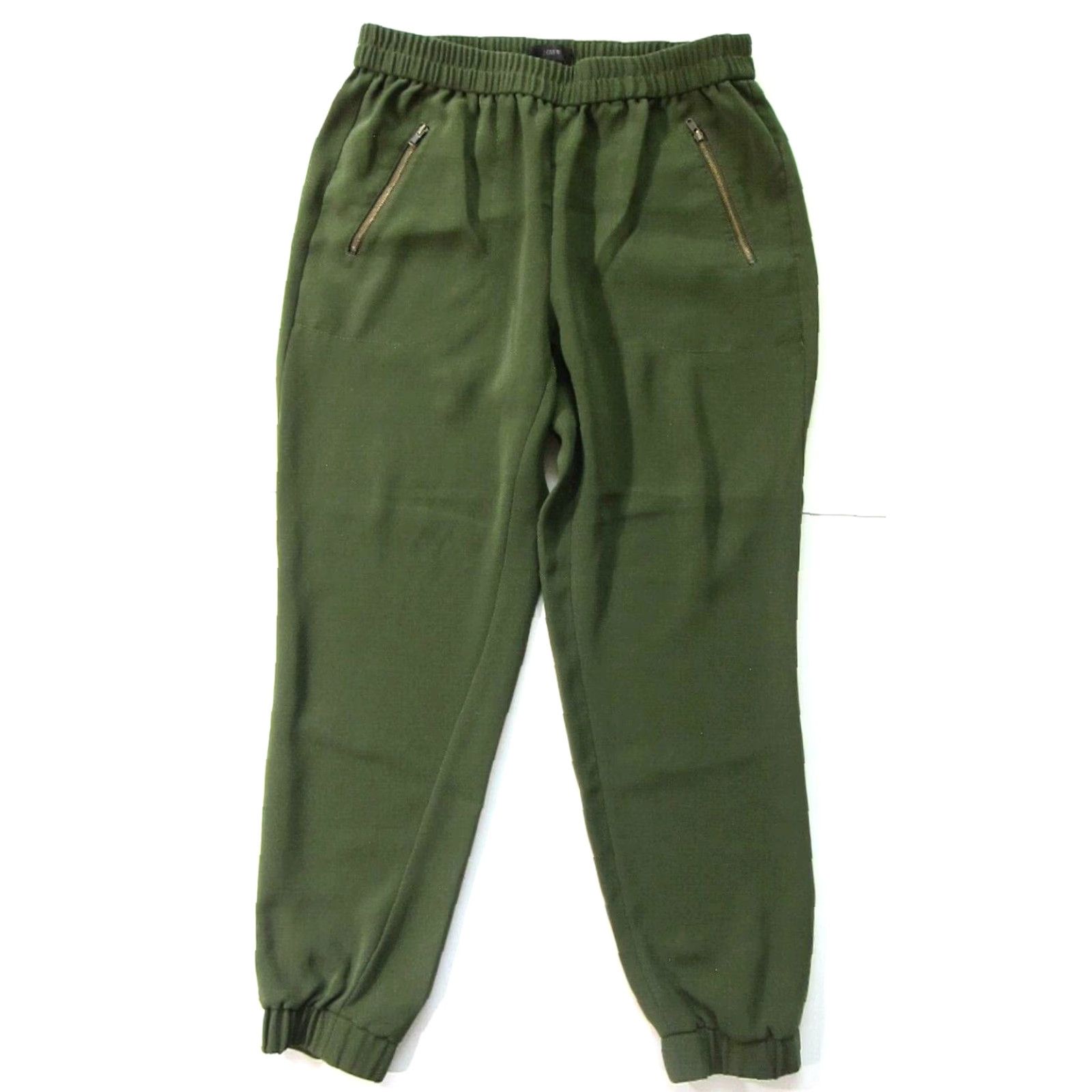 J.Crew J.Crew Satin Army Green Athleisure Jogger Pant Women 6 Medium Slim Pockets 100% Polyester Size 28" / US 6 / IT 42 - 2 Thumbnail