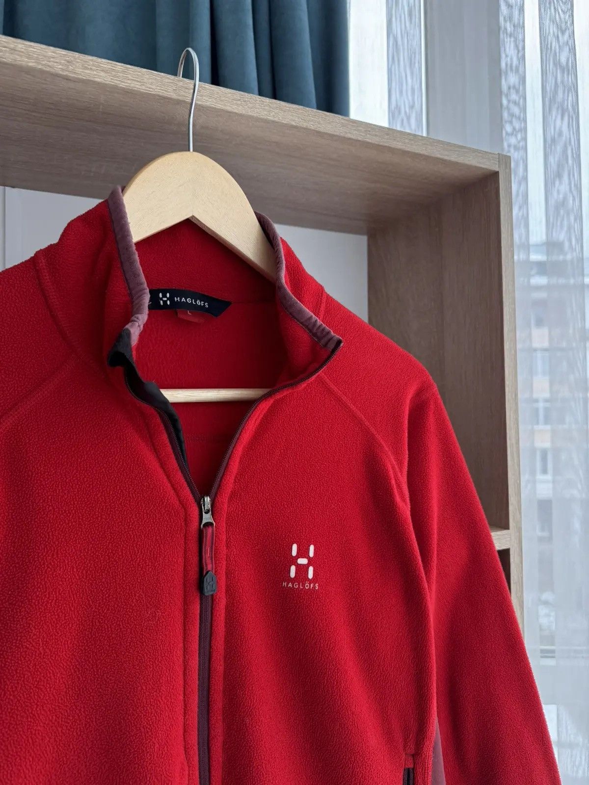 Haglofs × Vintage Vintage Haglofs Astro Scandinavian Red W’ Fleece Jacket Size L / US 10 / IT 46 - 8 Thumbnail