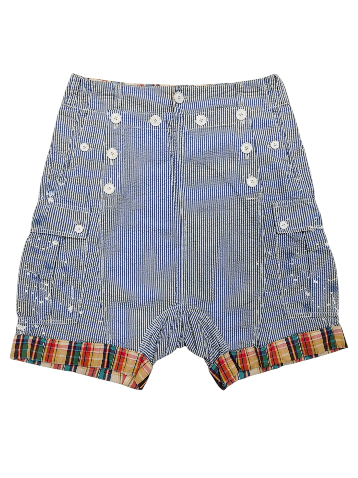 Ne-Net 🇯🇵 Ne-Net 🇯🇵 Sailor Seersucker Drop Crotch Cargo Pant Size 30" / US 8 / IT 44 - 1 Thumbnail