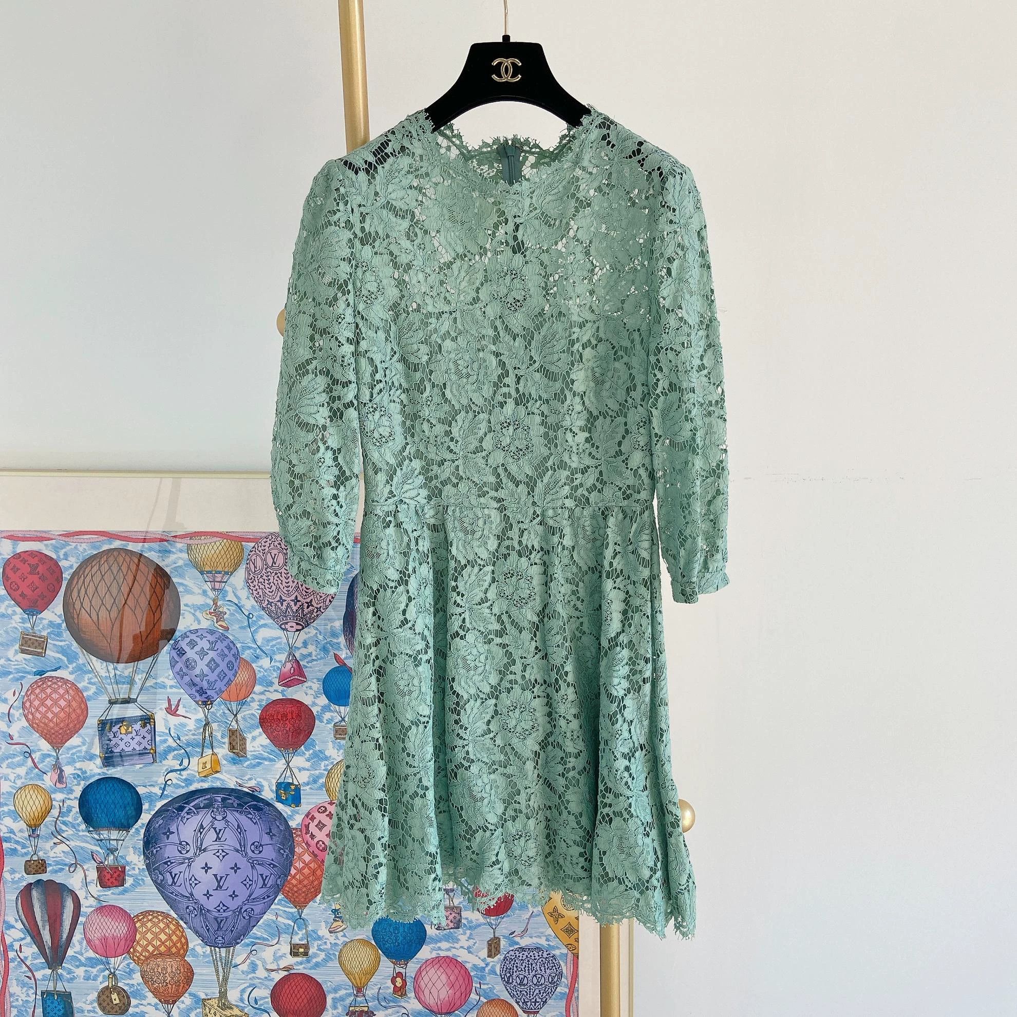 Valentino VALENTINO Green Lace Dress 40 Size S / US 4 / IT 40 - 1 Thumbnail