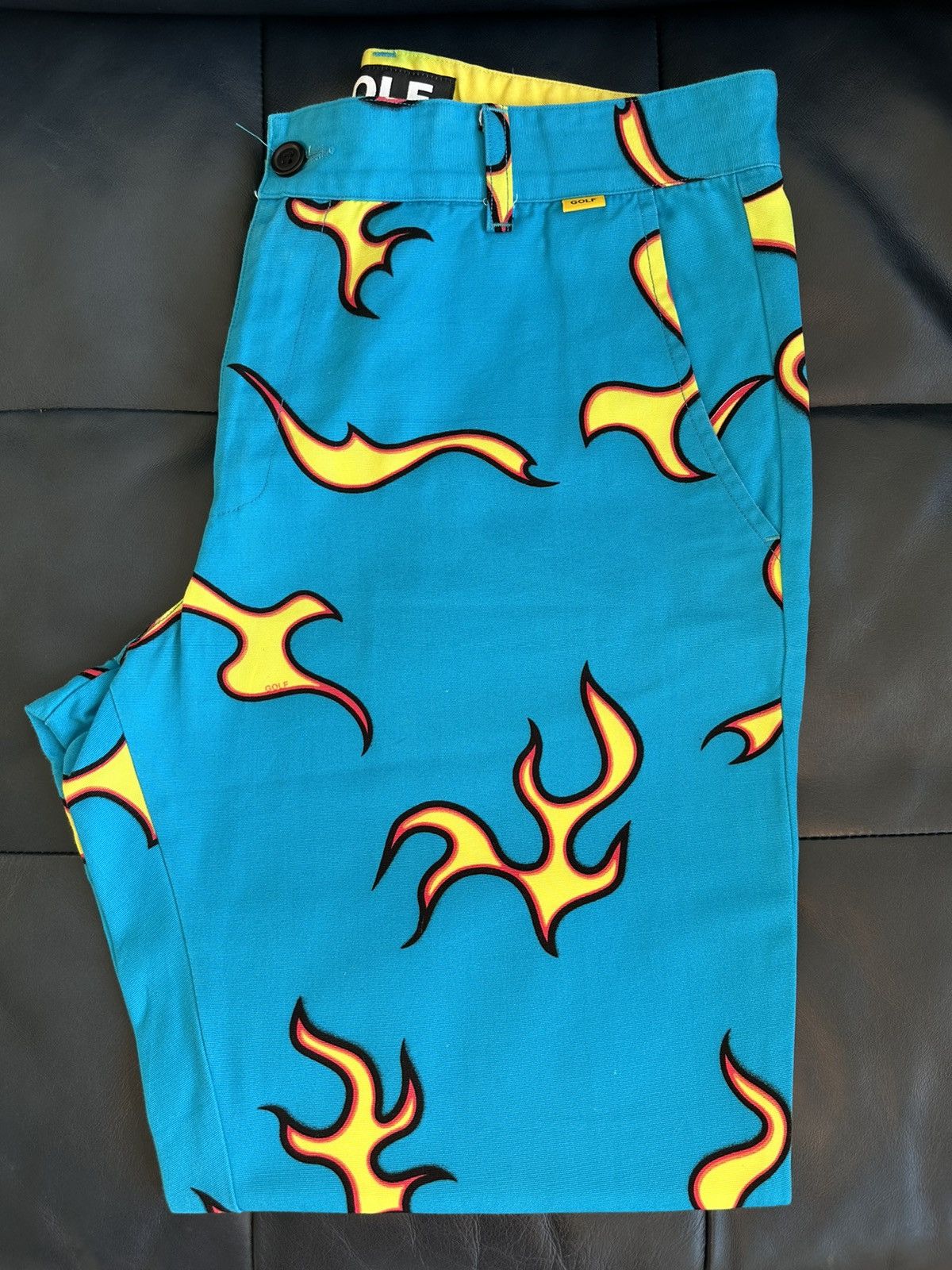 image of Golf Wang Og 2016 Flame Pants - Dead Stock in Blue, Men's (Size 34)